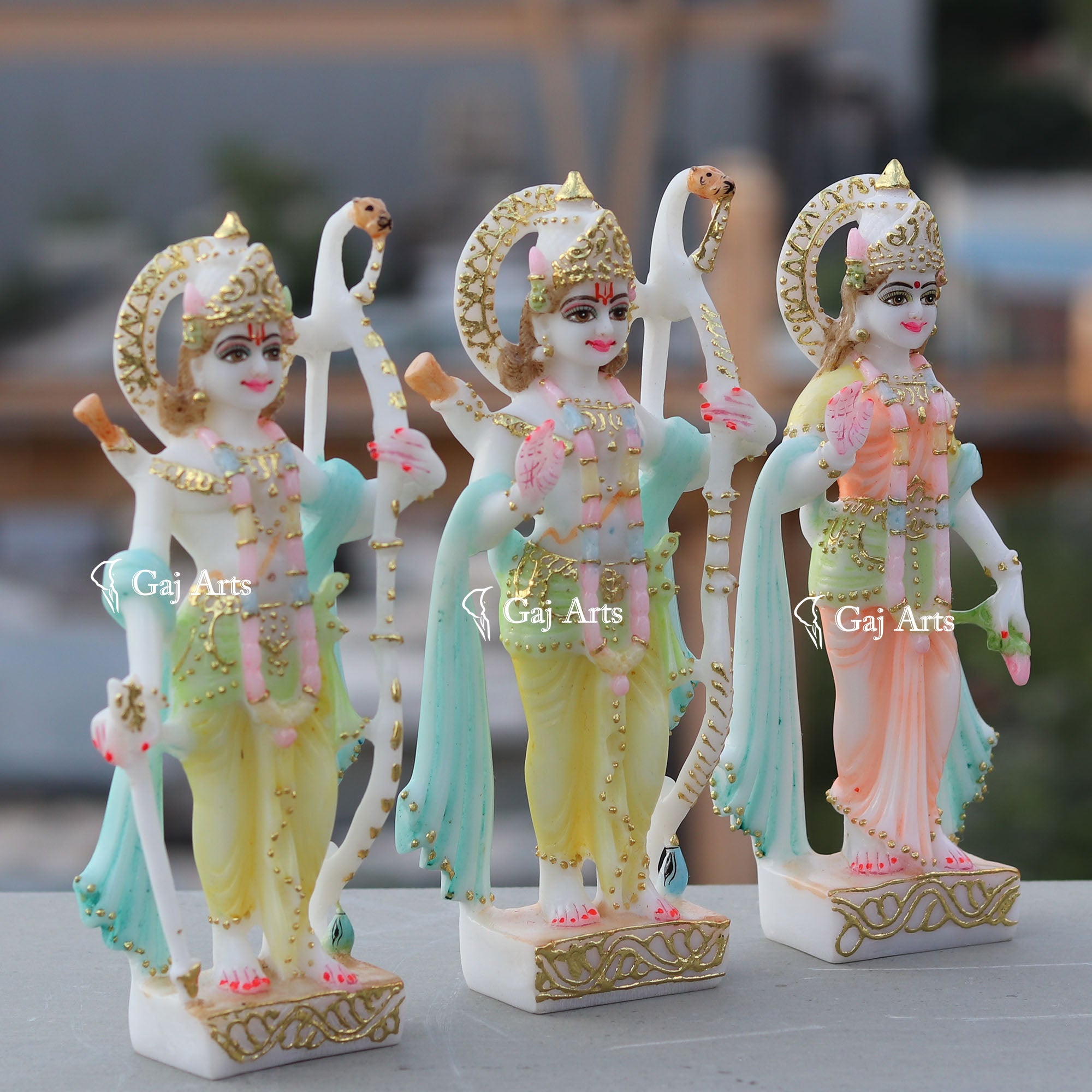 Marble Ethiopia Ram Jodi Idol | 9 Inch