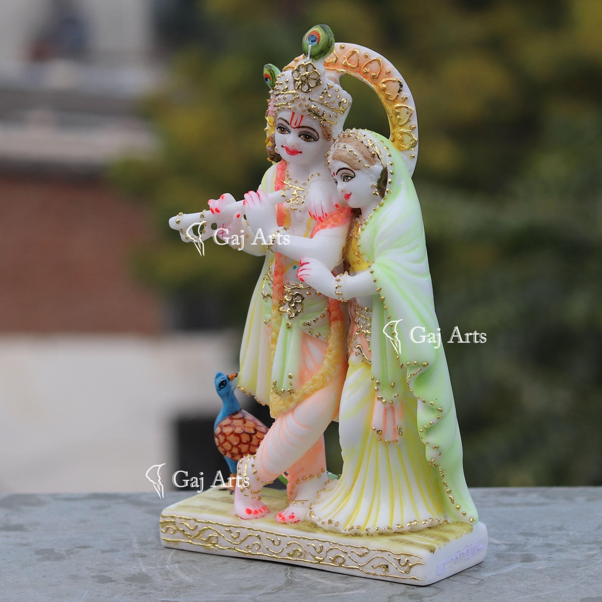 White Marble Ethiopia Radha Krishna Jodi | 9 Inch