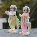 White Marble Ethiopia Radha Krishna Idol | 9 Inch