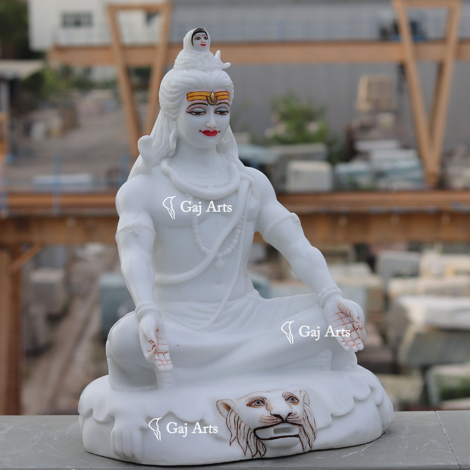 White Marble Ethiopia Shiva Statue | 18 Inch