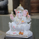 White Marble Ethiopia Ganesh Idol | 18 Inch