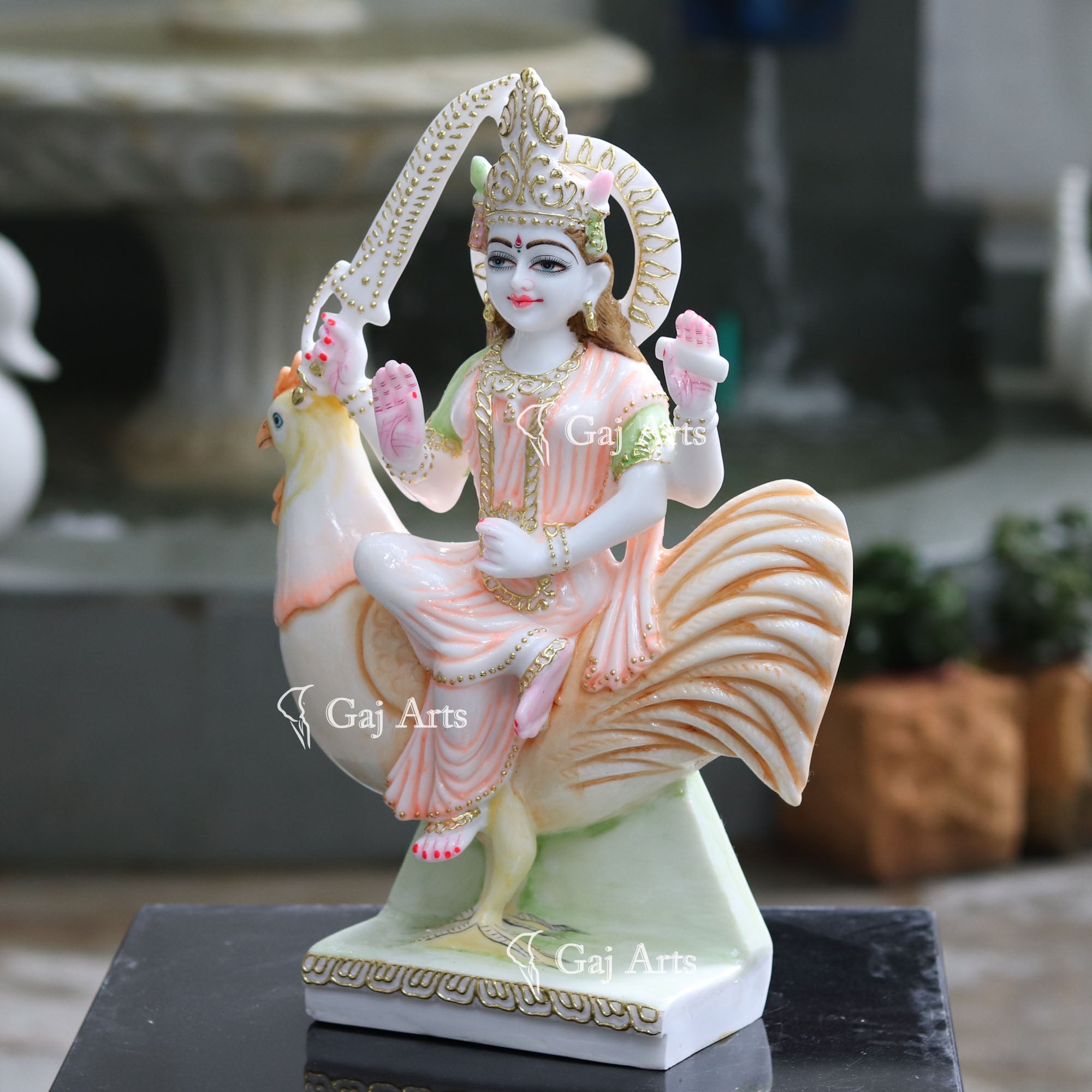 White Marble Bahu Charni Mata Idol | 18 Inch