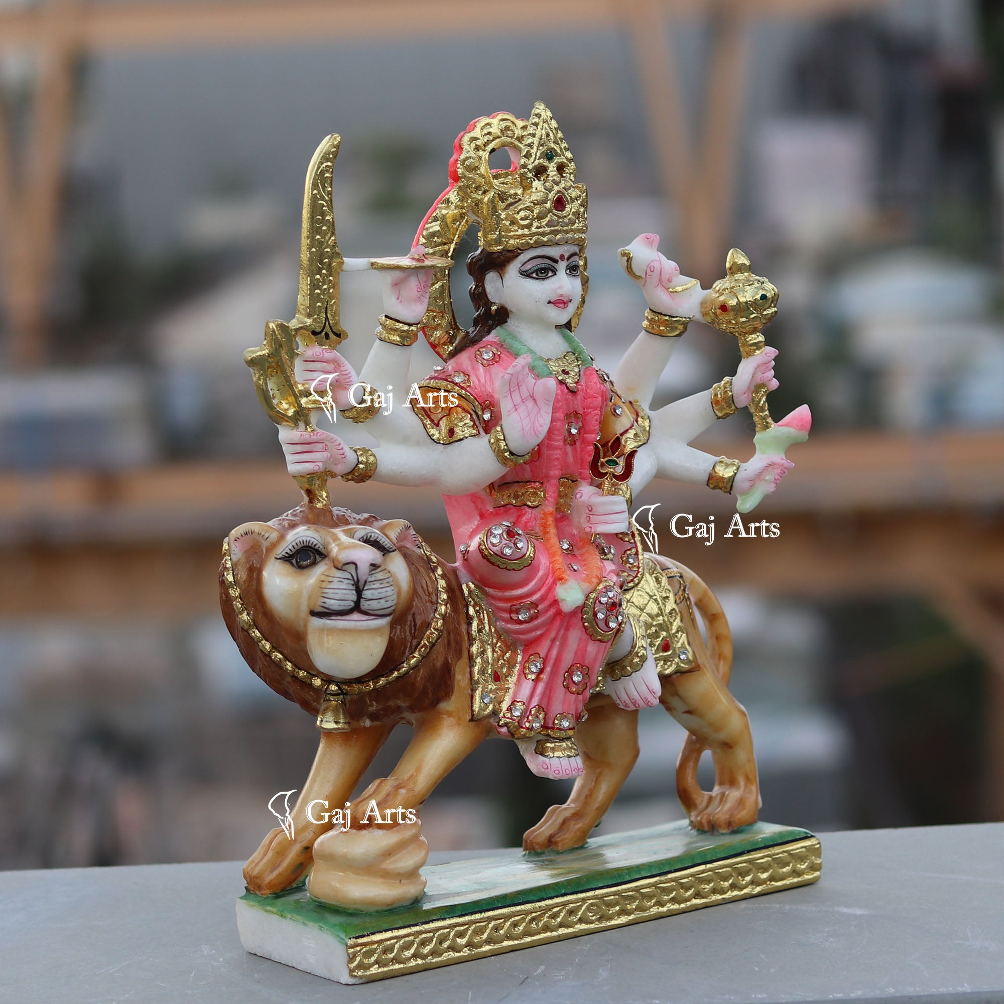White Marble Durga Maa Statue | 12 Inch