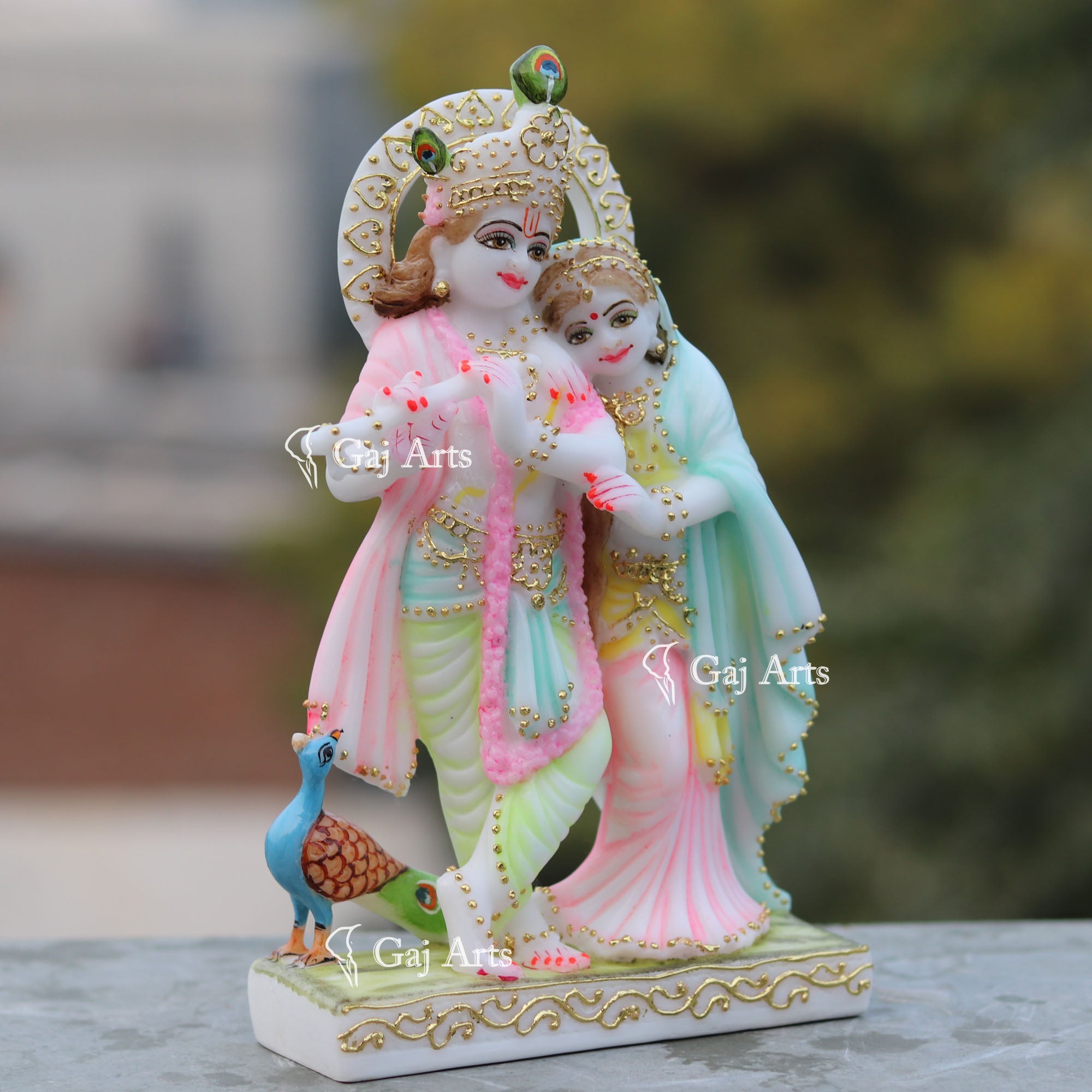 Marble Ethiopia Radha Krishna Jodi | 9 Inch