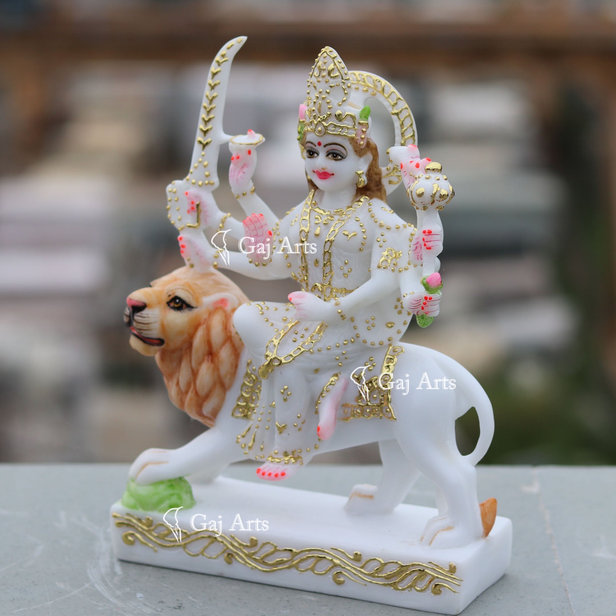 Marble Durga Mata Statue | 9 Inch