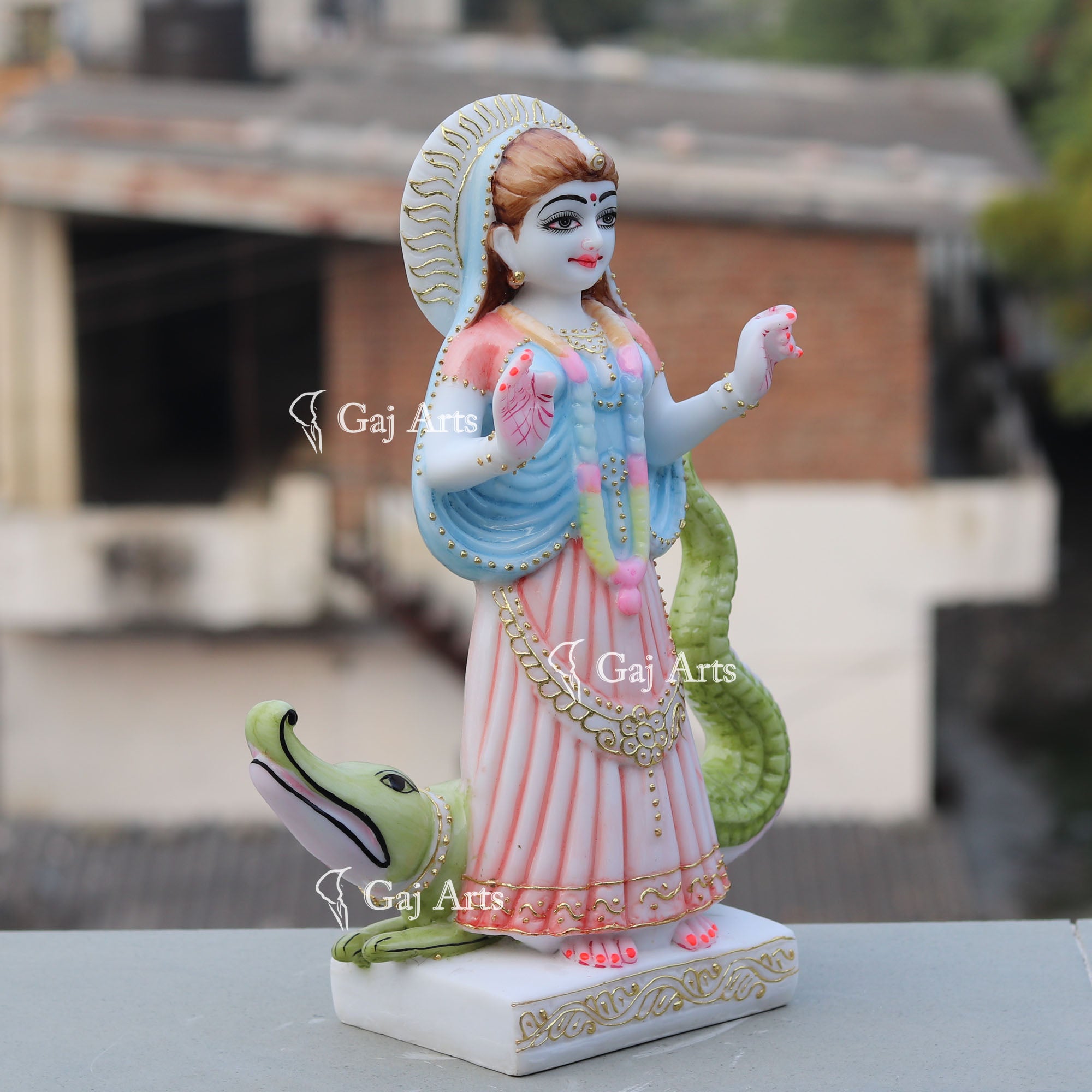 Marble Ethiopia Khodiyar Maa Idol | 15 Inch