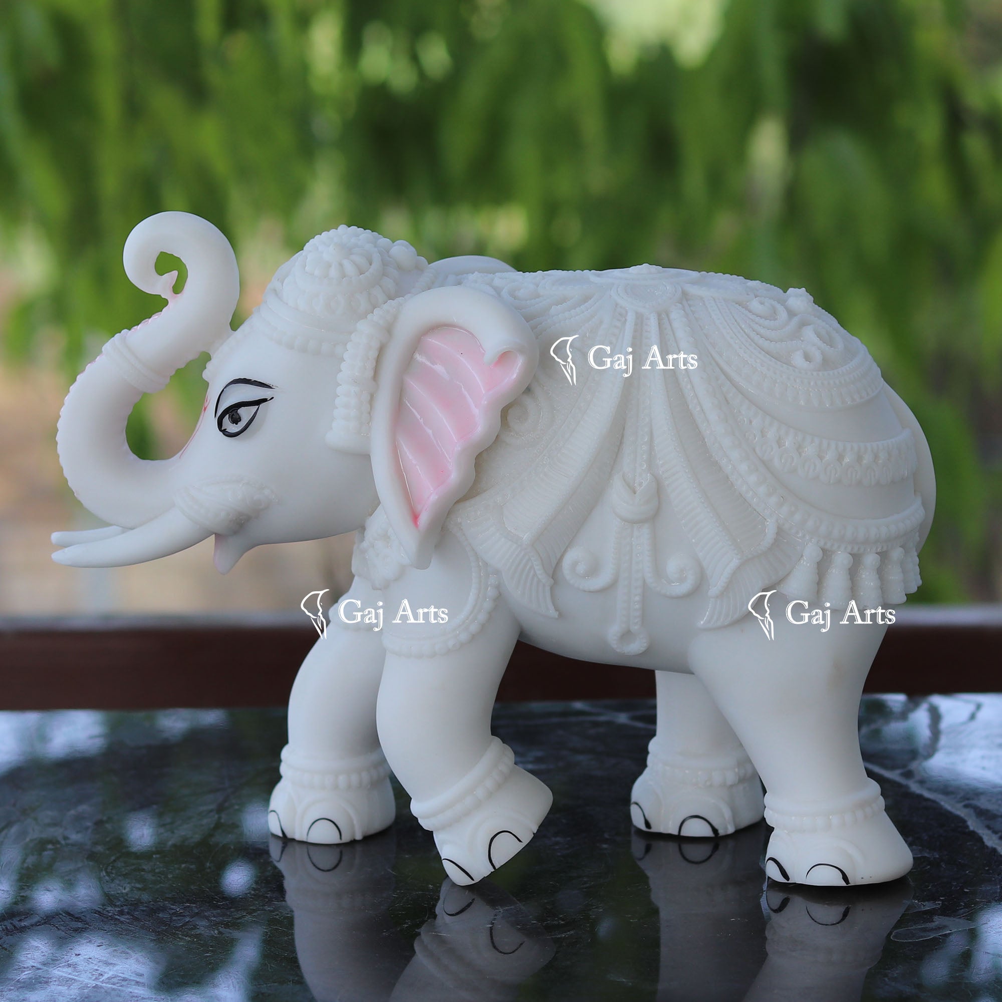 Korean Marble  Elephant Statue | 10 Inch