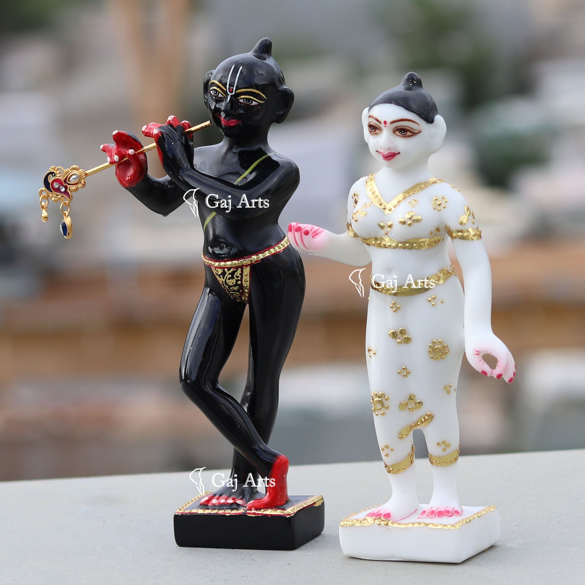 Rajasthan Black Marble Iskon Radha Krishna Idol | 8 Inch