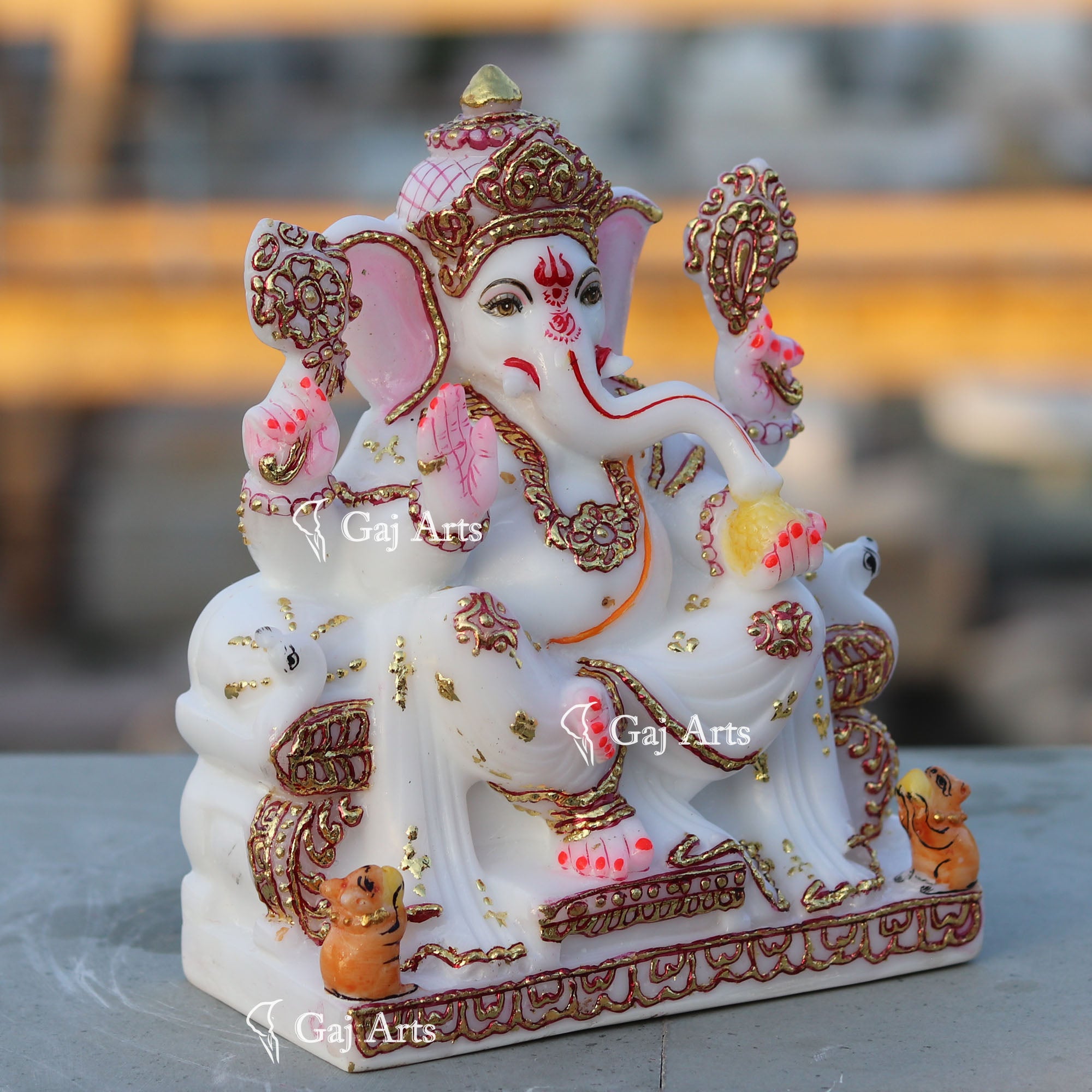 White Marble Ganesh Statue | 7 Inch