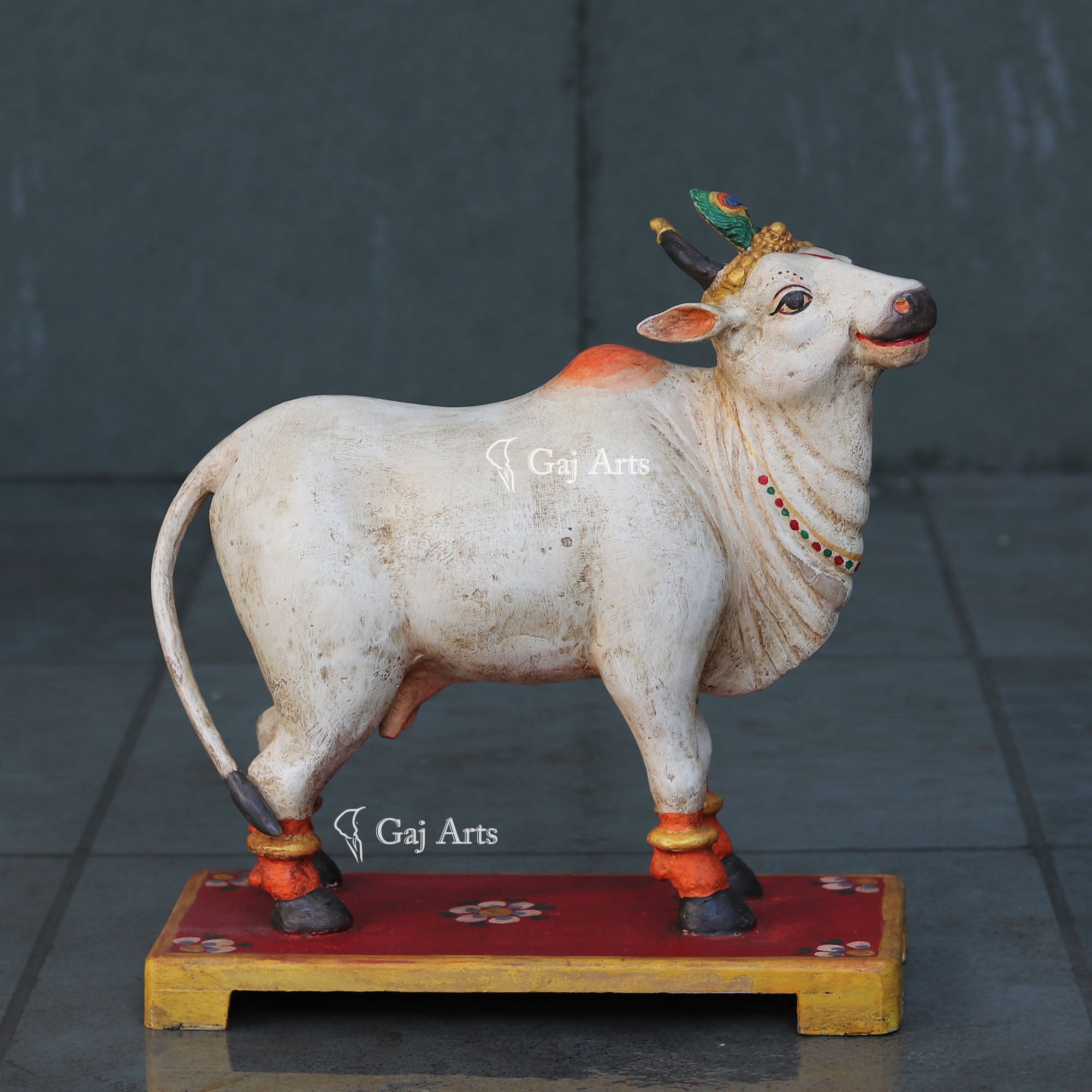Handcrafted Wooden Cow Idol | 18 Inch