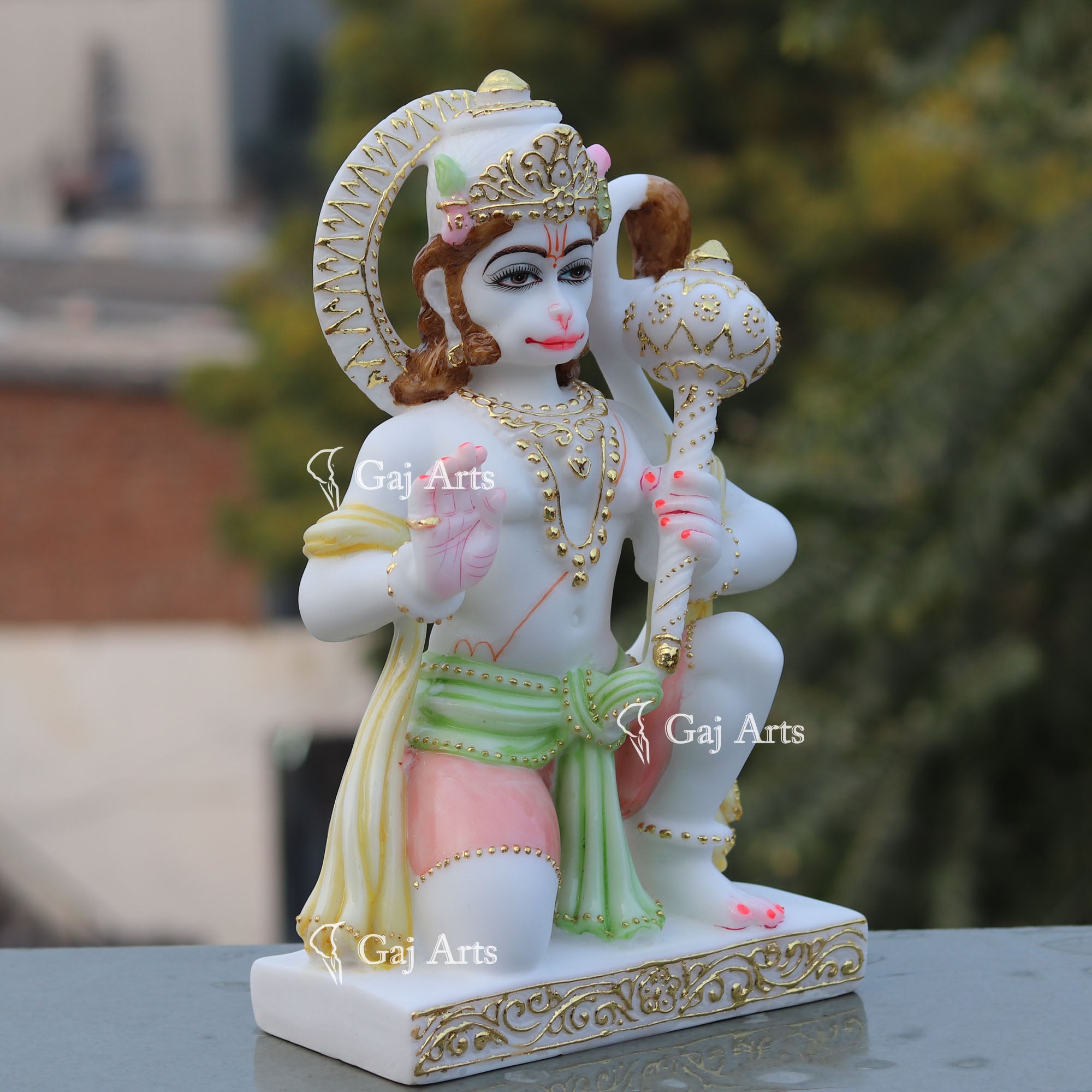 White Marble Hanuman Ji Idol | 15 Inch