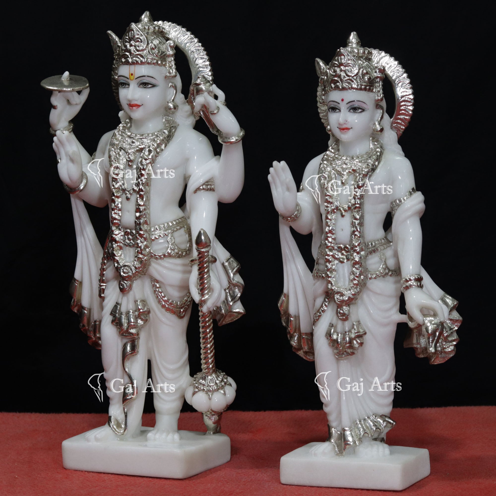 White Makrana Marble Lakshmi Narayan Idol | 18 Inch