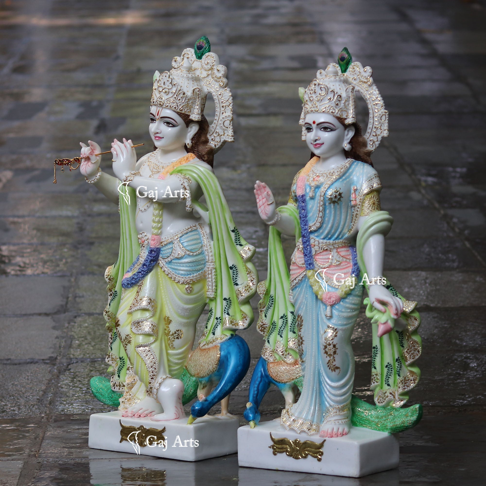 Korean Marble  Radha Krishna Idol | 30 Inch