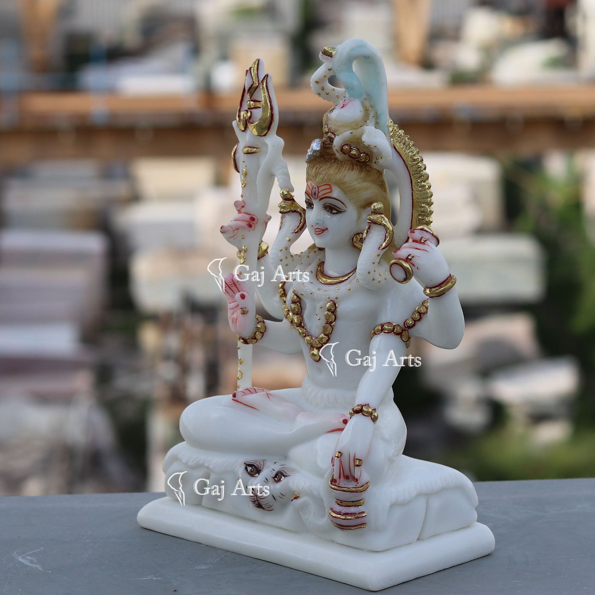 White Marble Lord Shiva Statue | 10 Inch