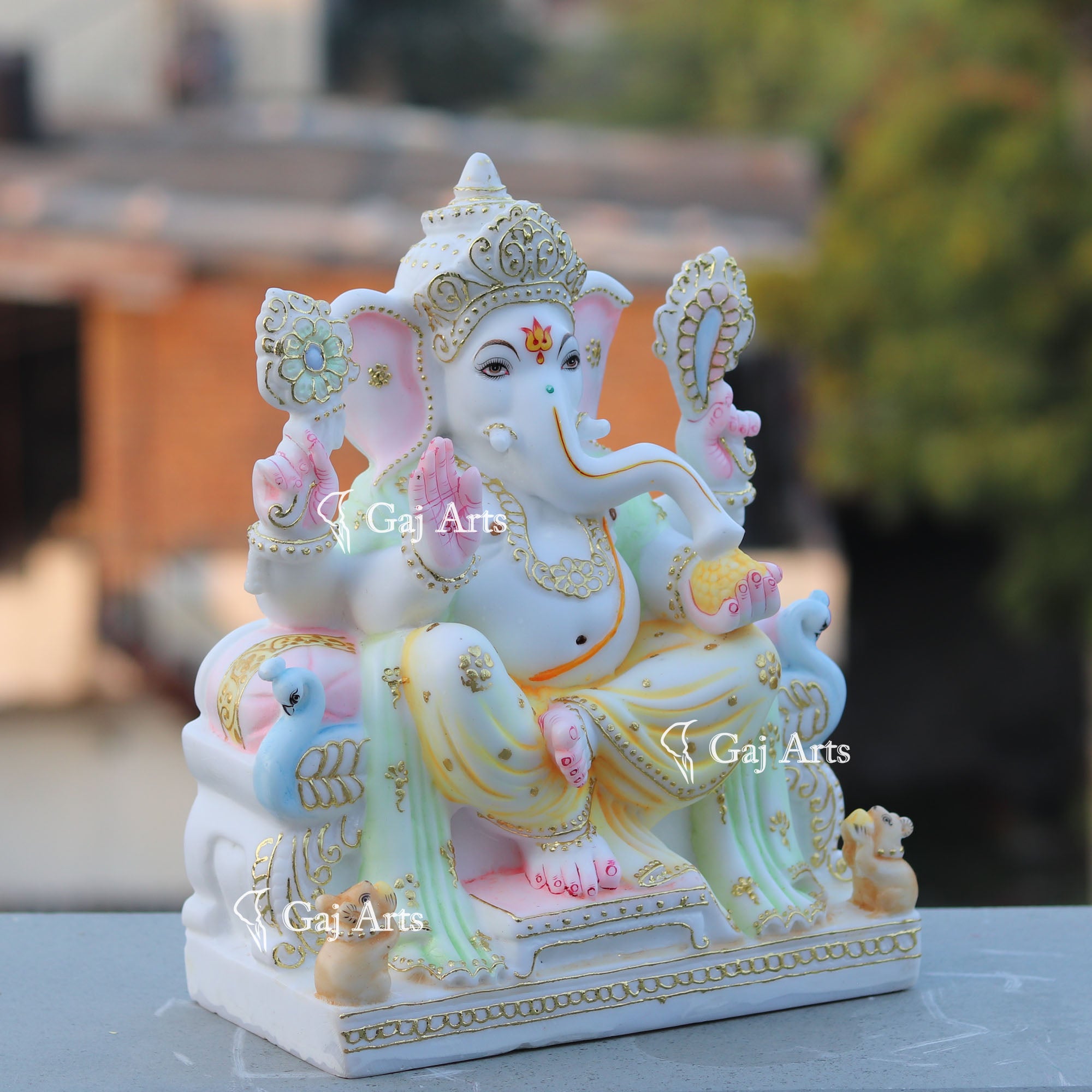 White Marble Ganesh Statue | 12 Inch