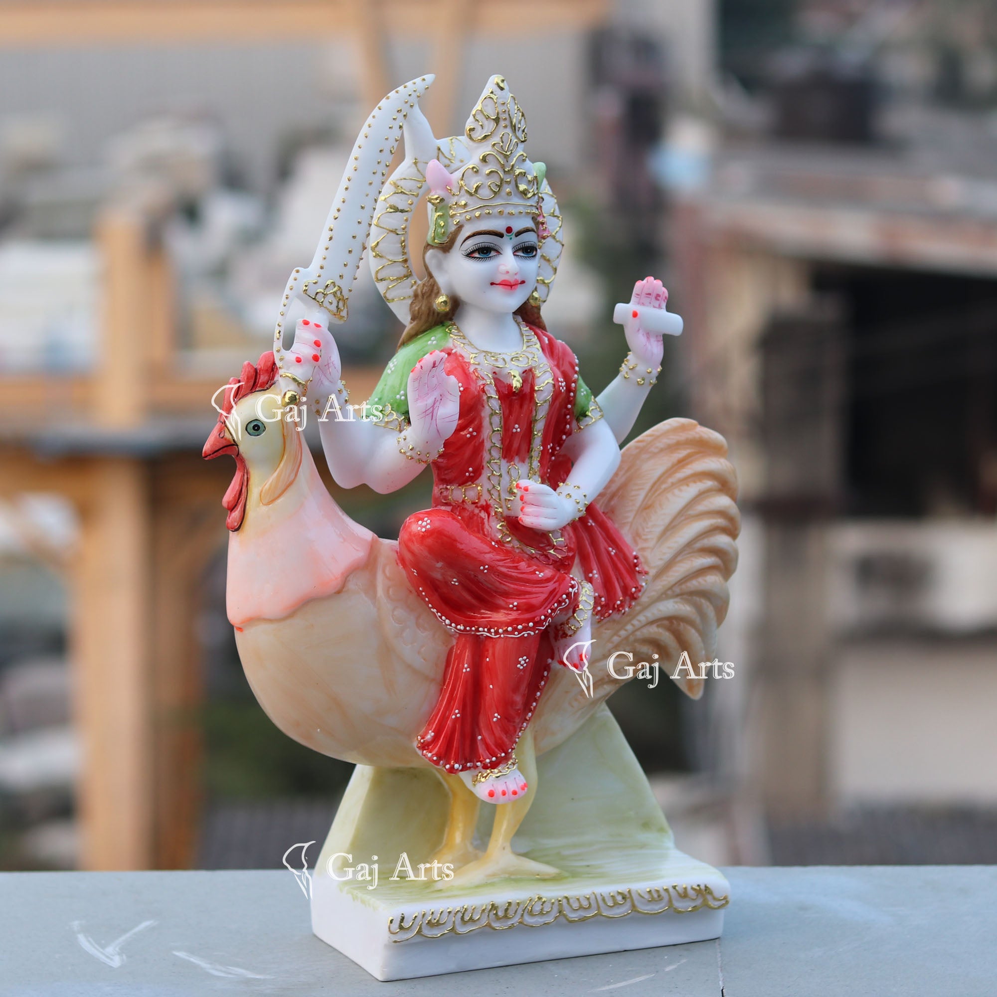 Marble Bahu Charni Mata Idol | 18 Inch