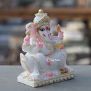 White Marble Ganesh Murti | 5 Inch