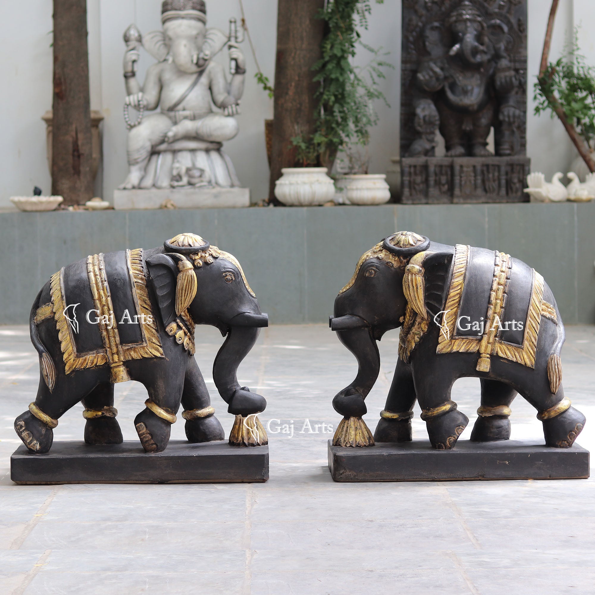 Natural Sandstone Elephant Statue | 30 Inch