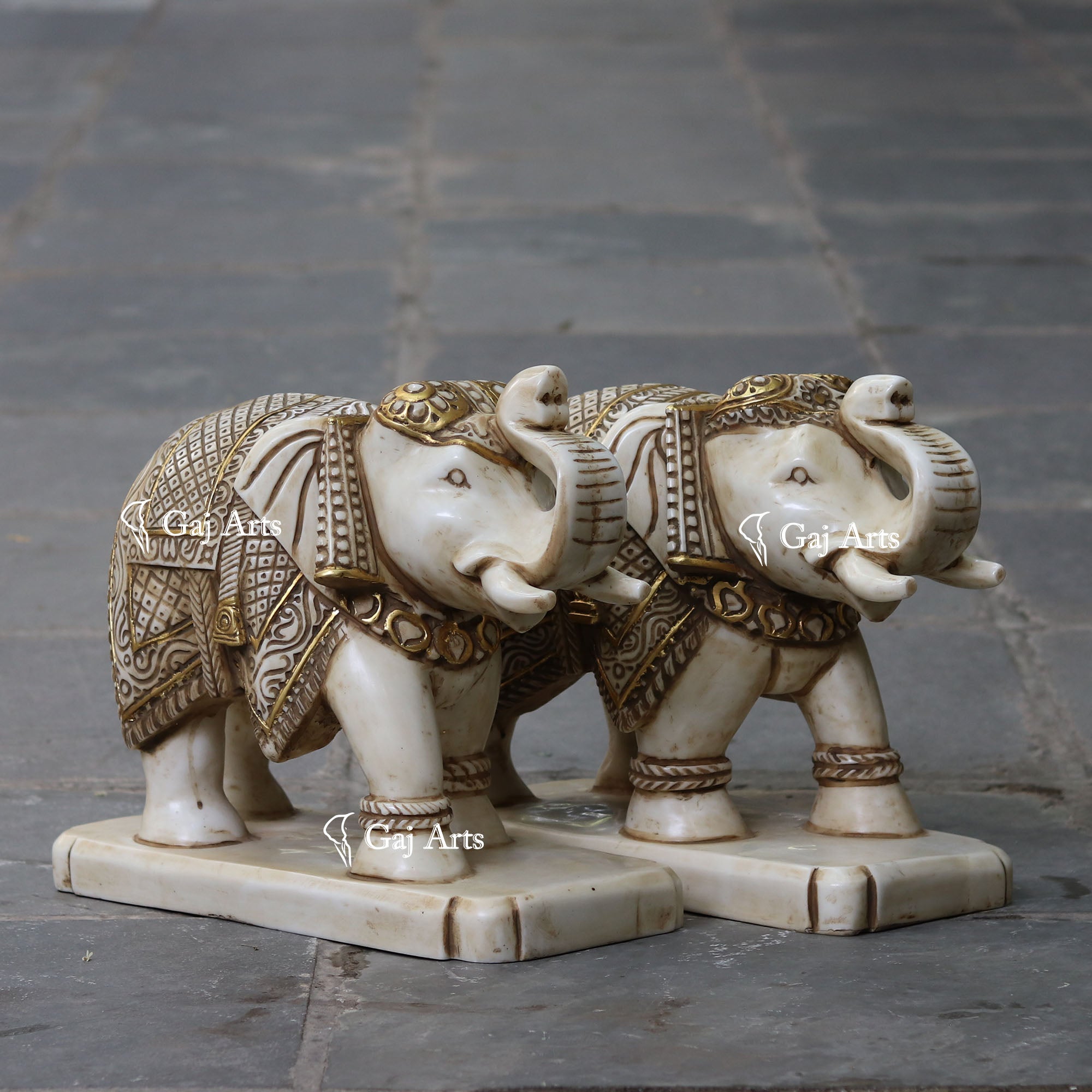 Antique Finish Elephant Statue | 18 Inch