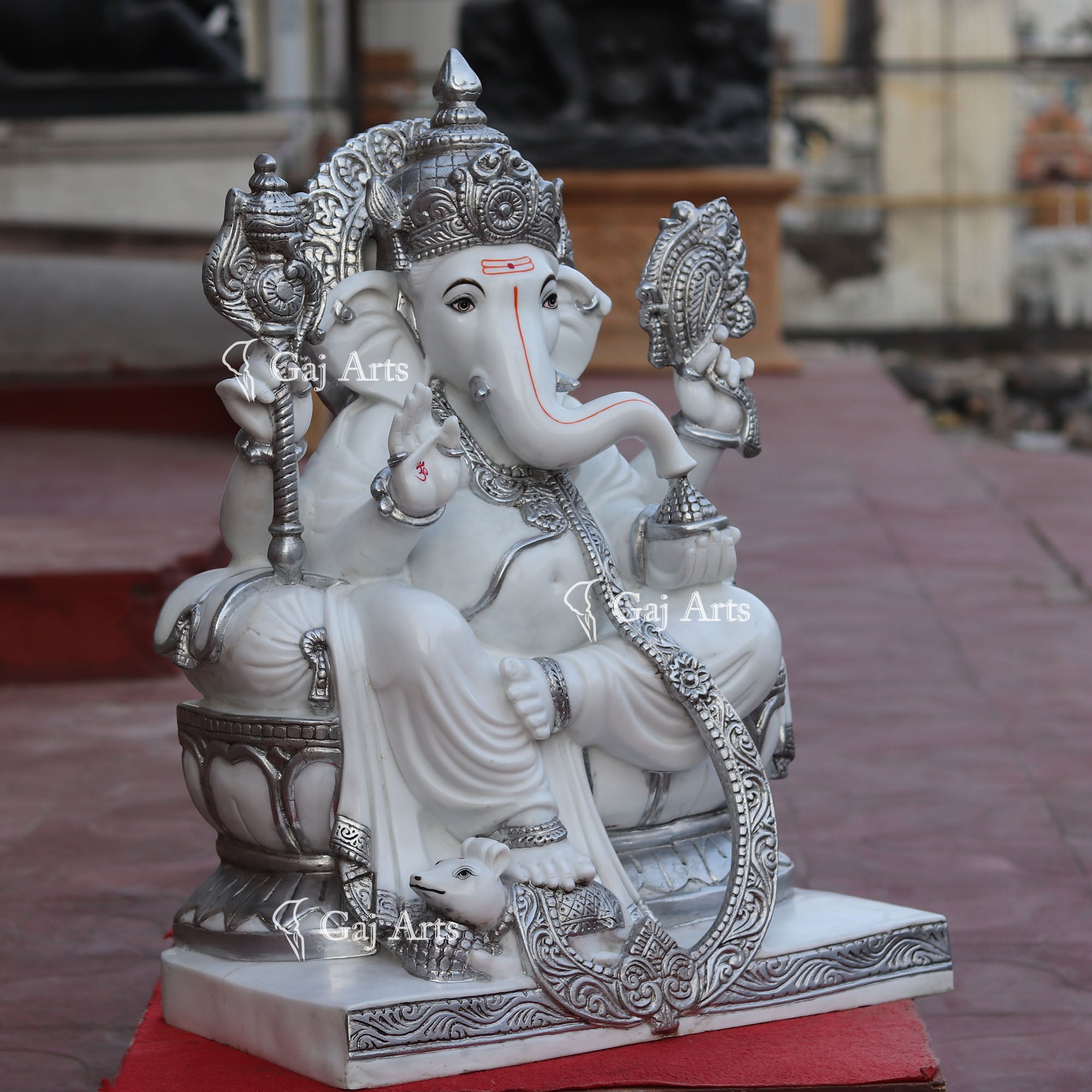 Makrana Marble Powder Ganesh Statue | 30 Inch