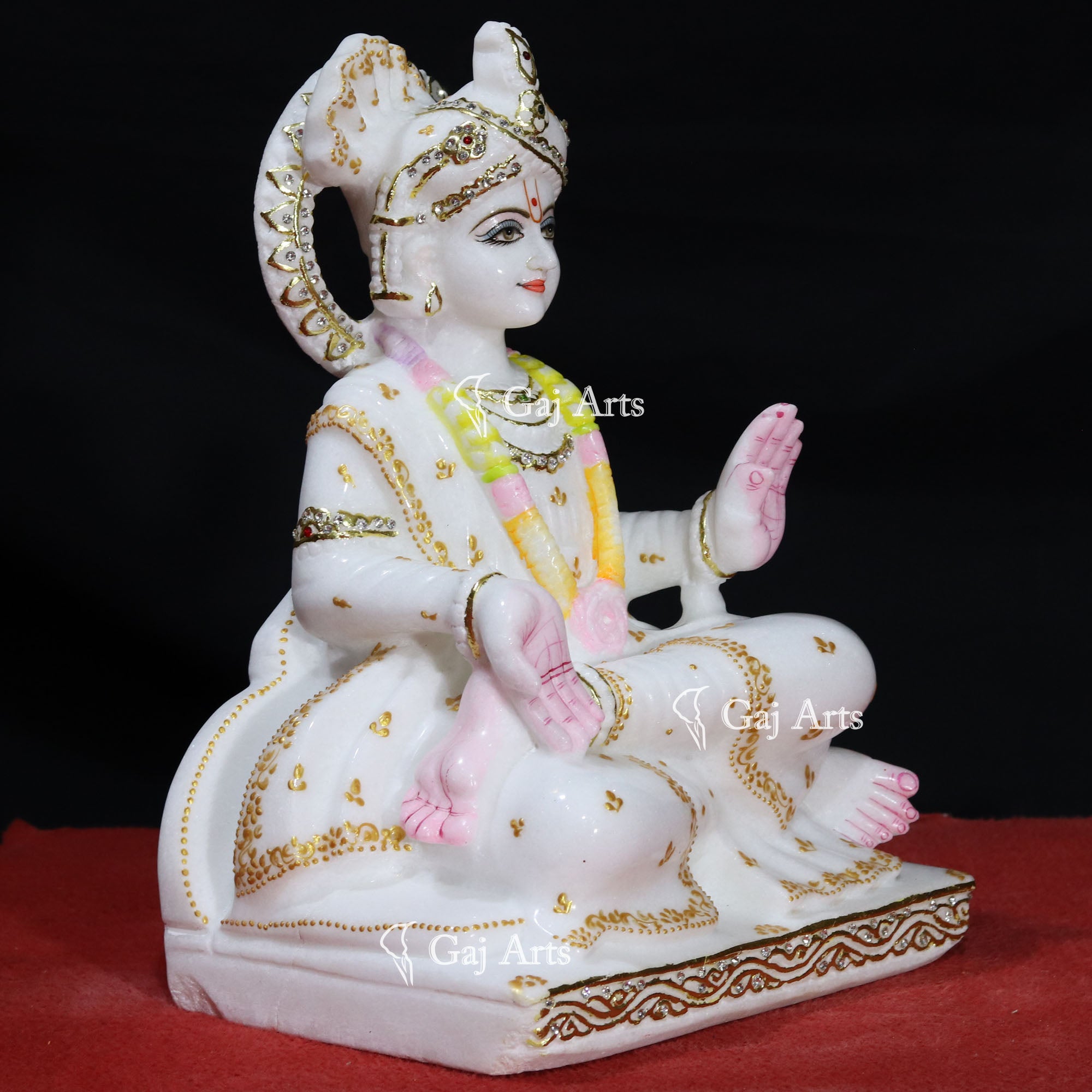 White Makrana Marble Swami Narayan Idol | 15 Inch