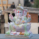 White Marble Ethiopia Ganpati Idol | 18 Inch