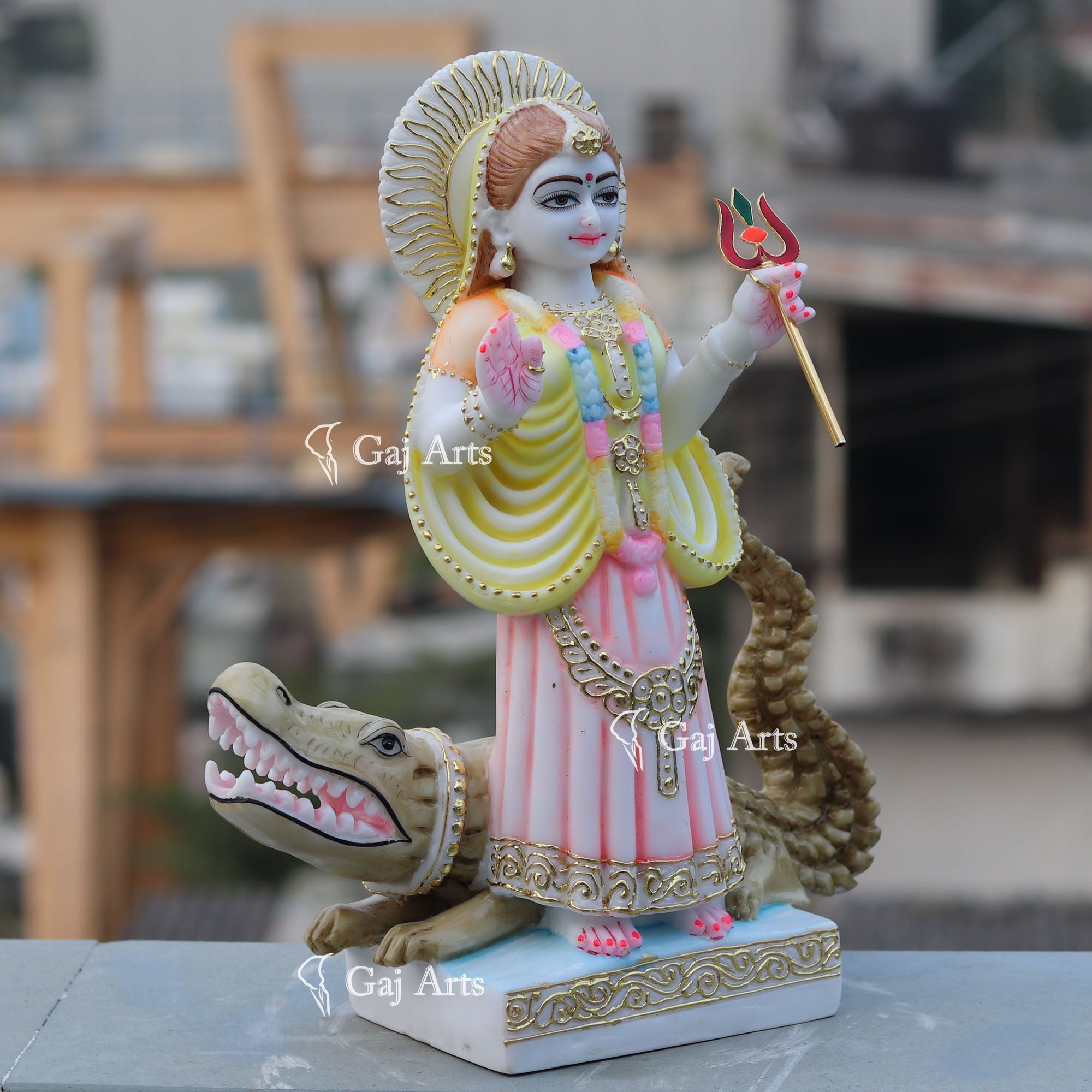 White Marble Ethiopia Khodiyar Maa Idol | 18 Inch