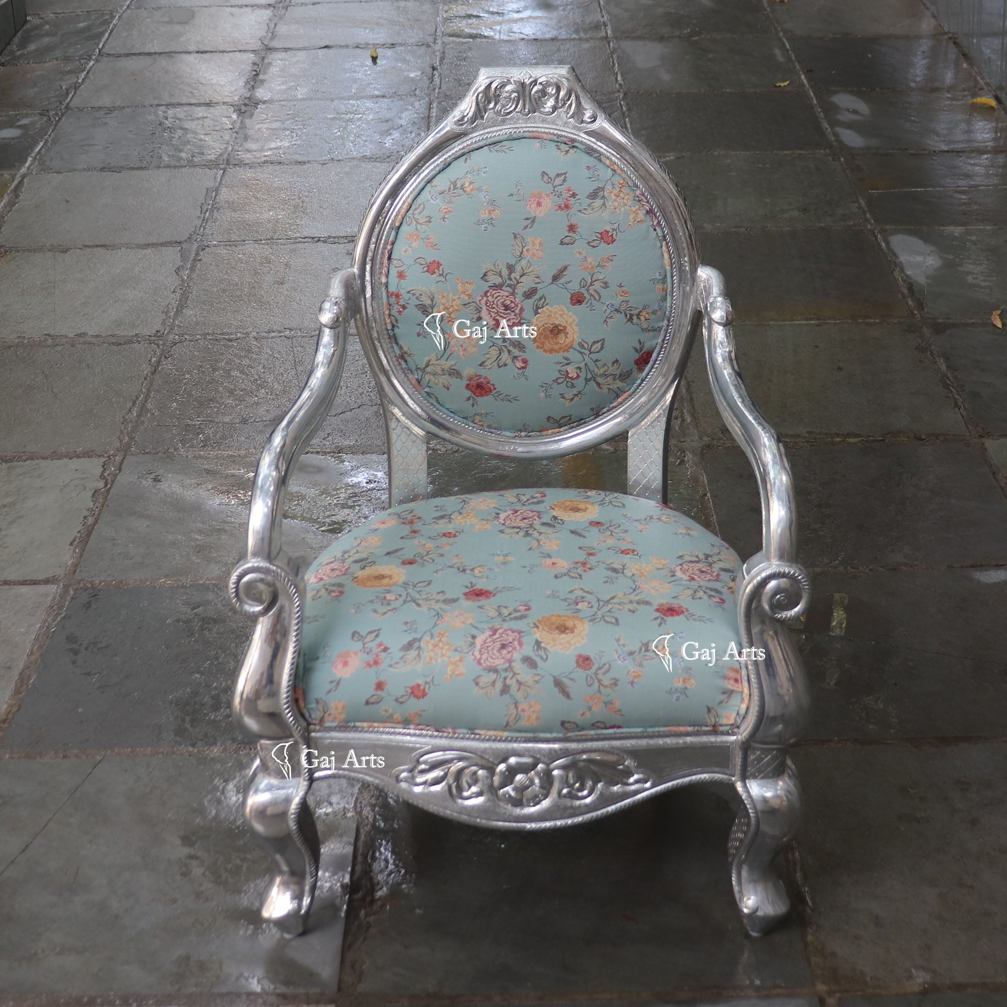 5 Seater Silver  Sofa Set