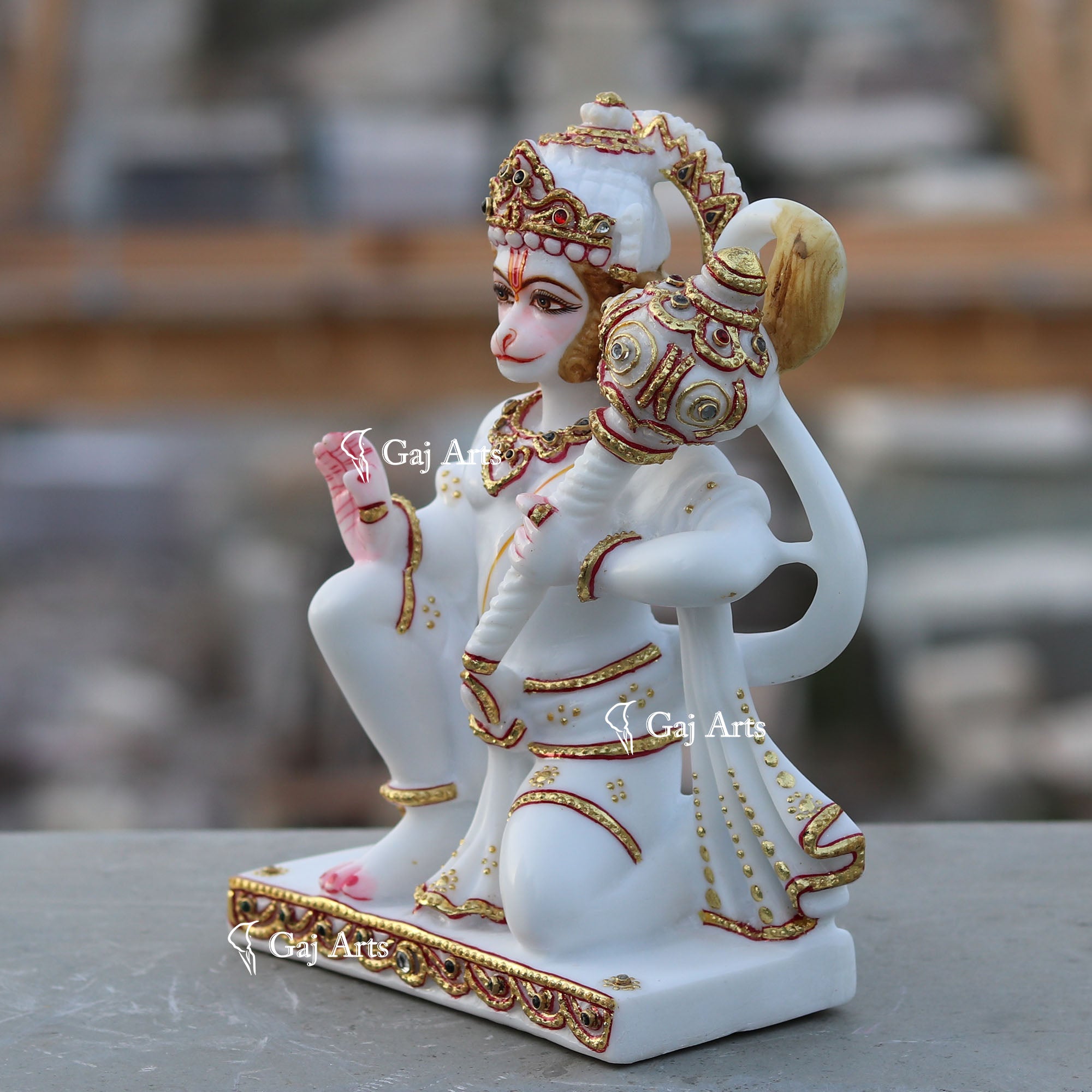 Ethiopia Marble Hanuman Ji Idol | 9 Inch