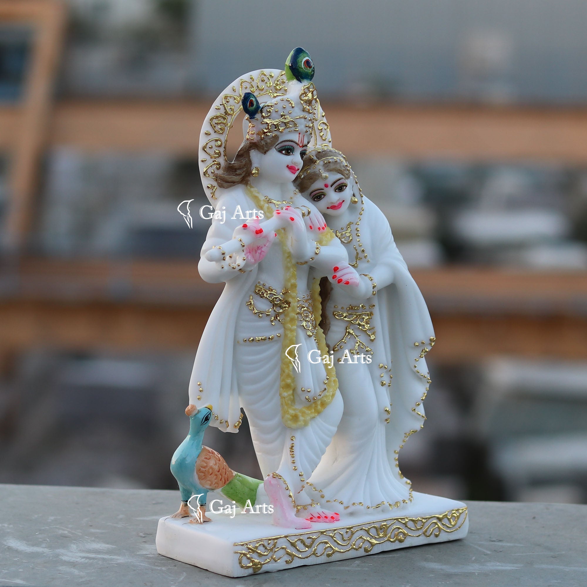 White Marble Ethiopia Radha Krishna Jodi | 12 Inch