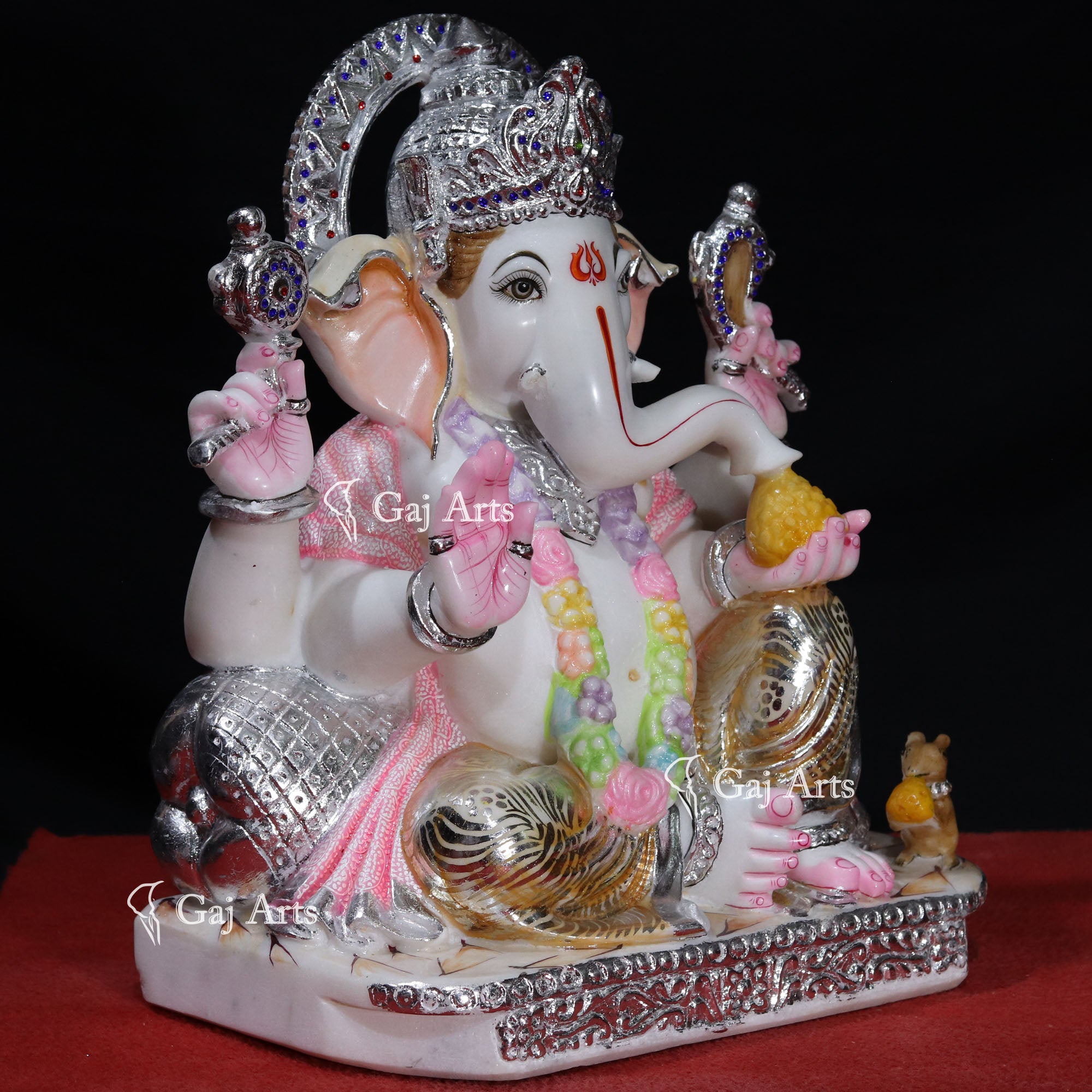 White Makrana Marble Ganesh Murti | 18 Inch