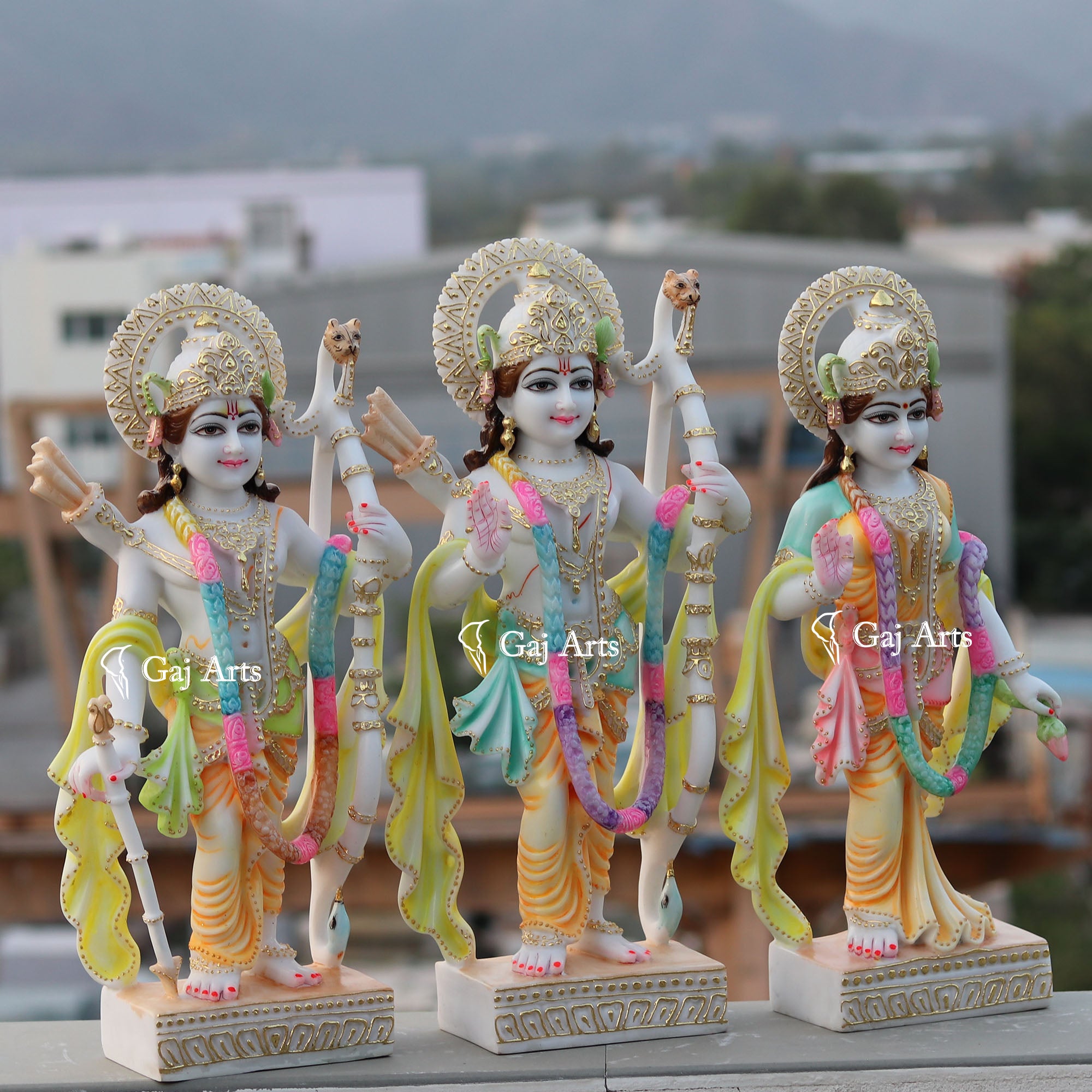 White Marble Ram Jodi Idol | 24 Inch