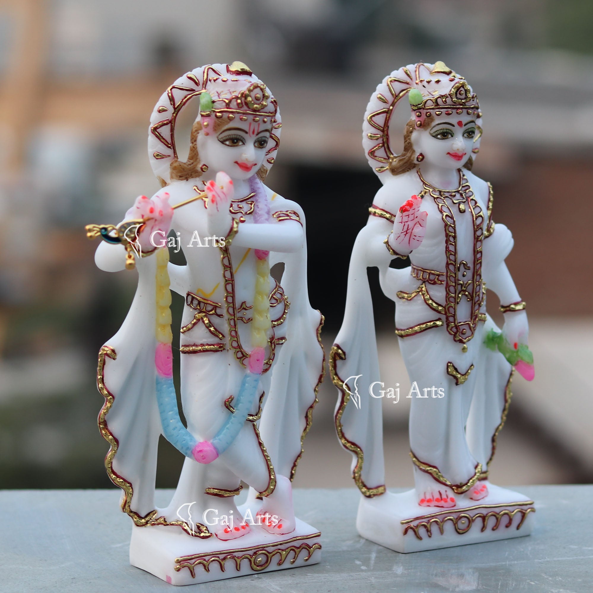 Marble Ethiopia Radha Krishna Jodi | 9 Inch