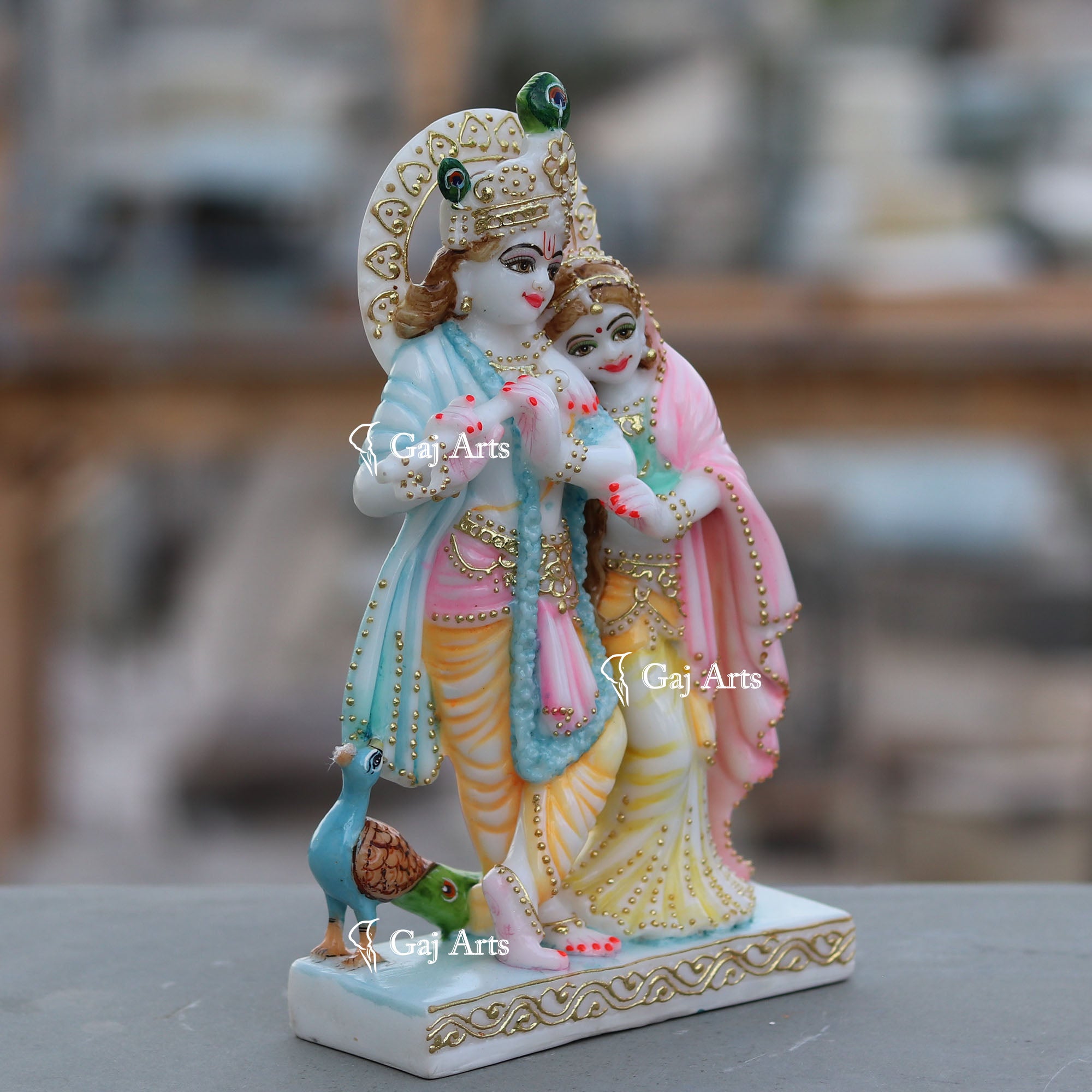Marble Ethiopia Radha Krishna Jodi | 9 Inch