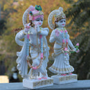 White Marble Ethiopia Radha Krishna Statue | 24 Inch