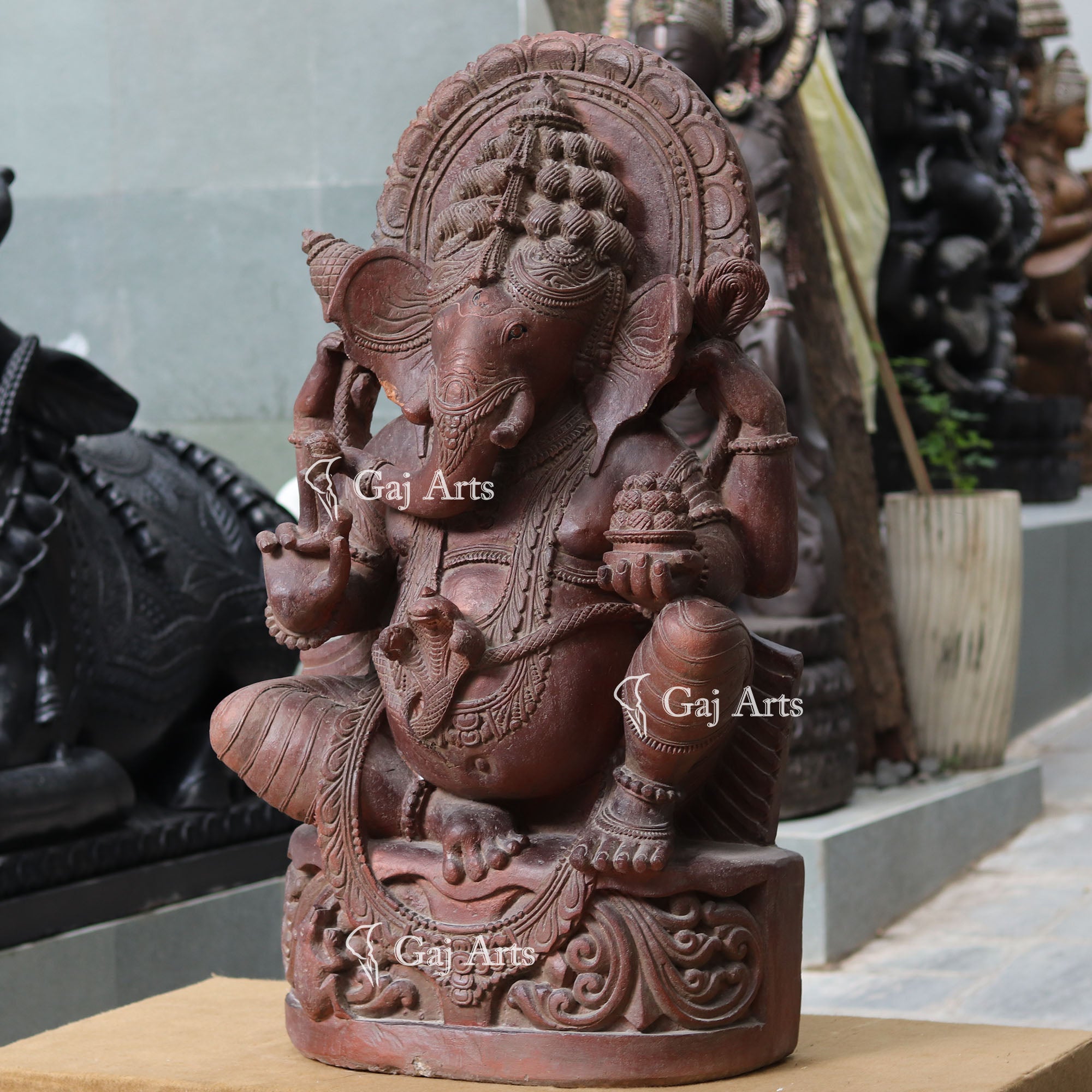 Sandstone Ganesh Statue | 48 Inch