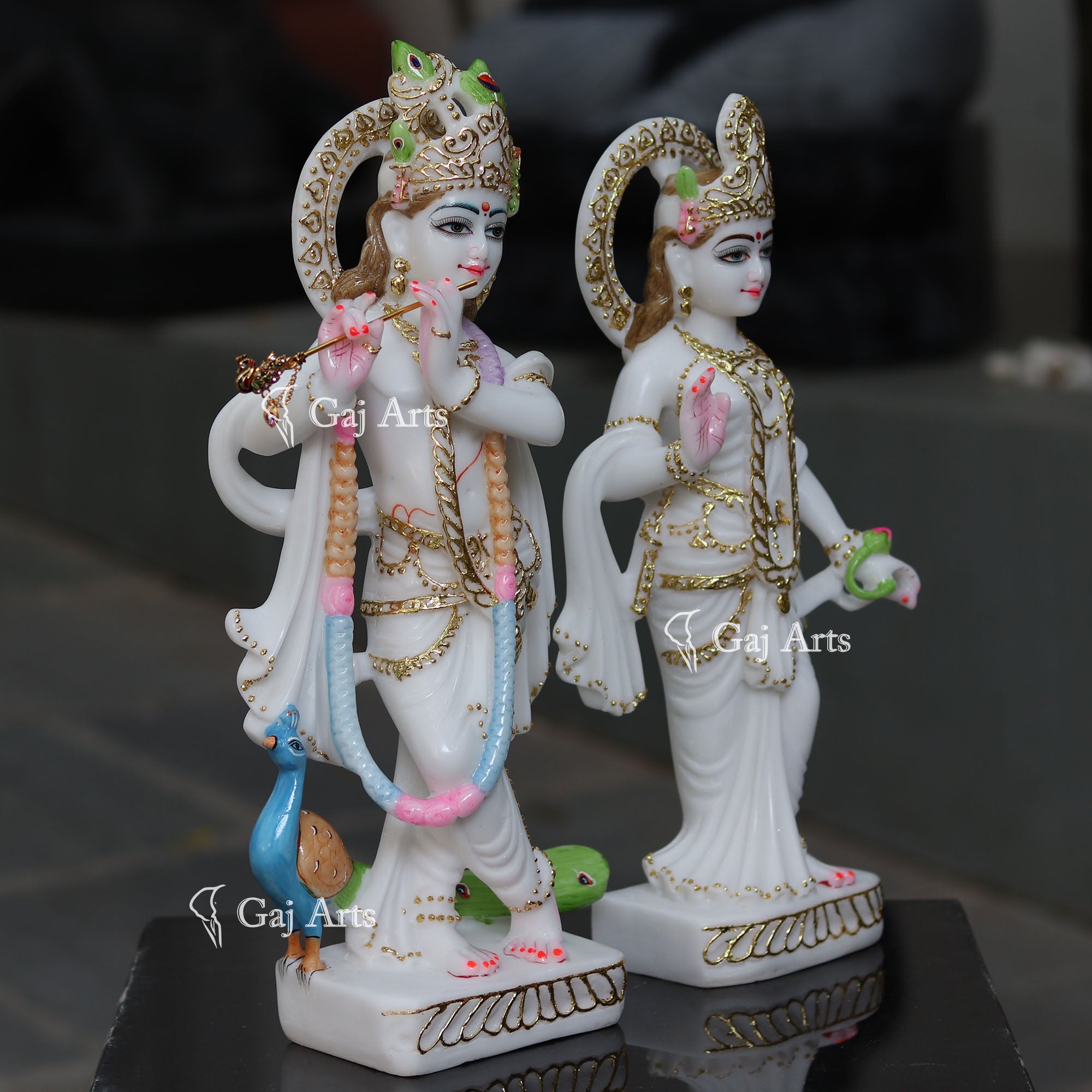 White Marble Radha Krishna Idol | 18 Inch