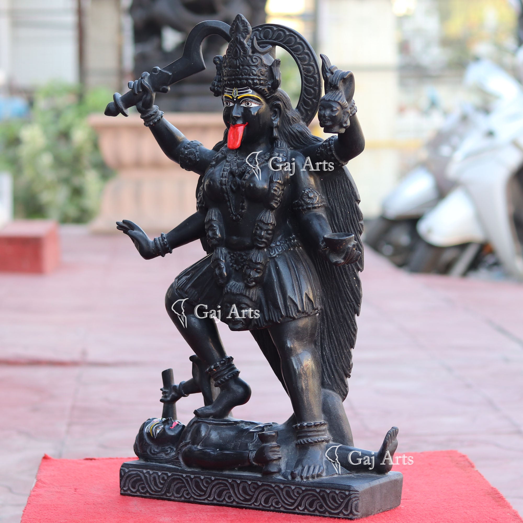 Black Marble Kali Mata Idol | 24 Inch