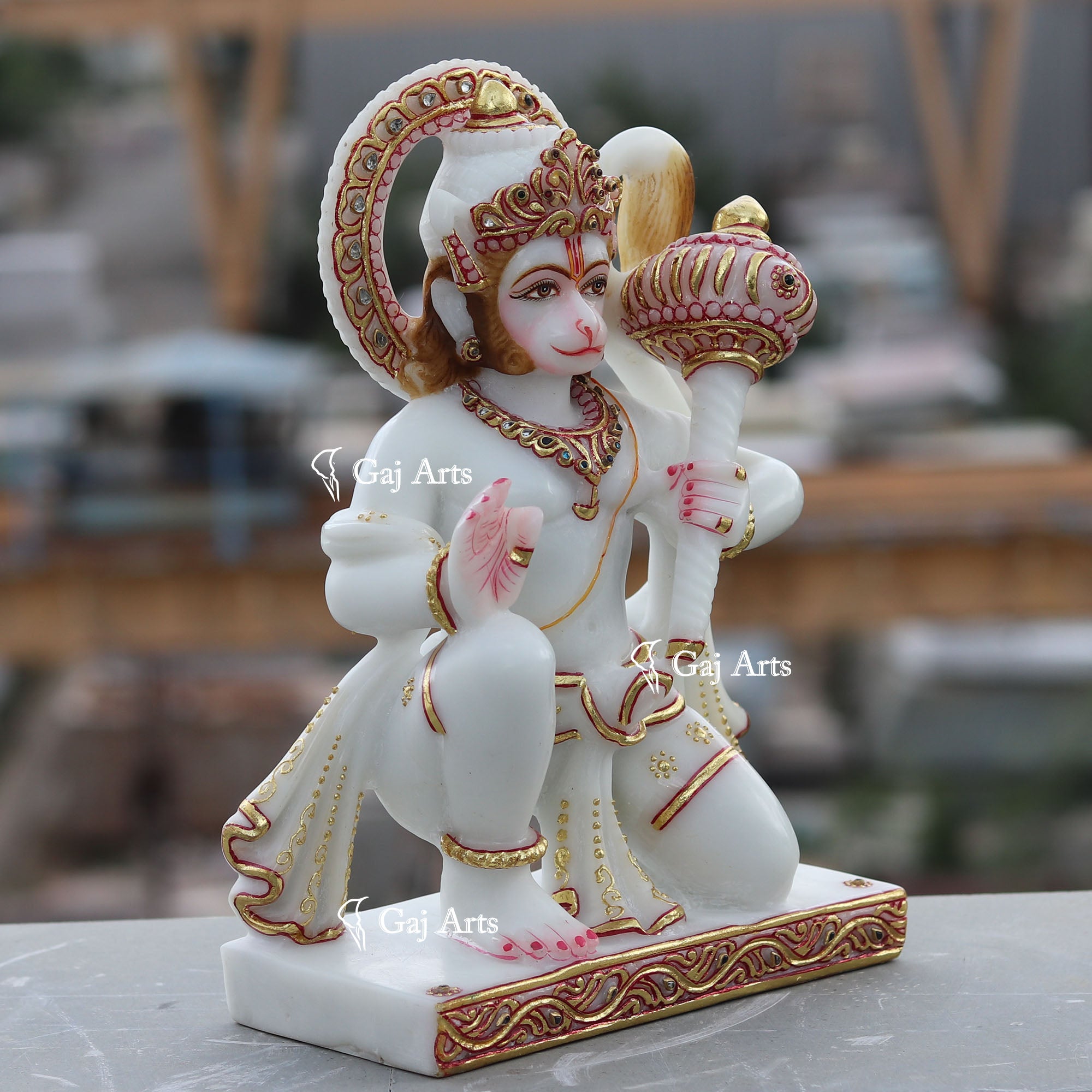 Ethiopia Marble Hanuman Ji Idol | 12 Inch