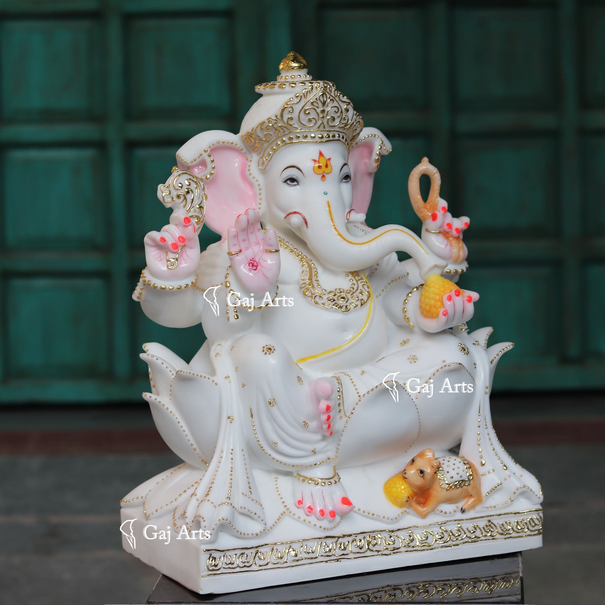 White Marble Ethiopia Ganesh Idol | 24 Inch