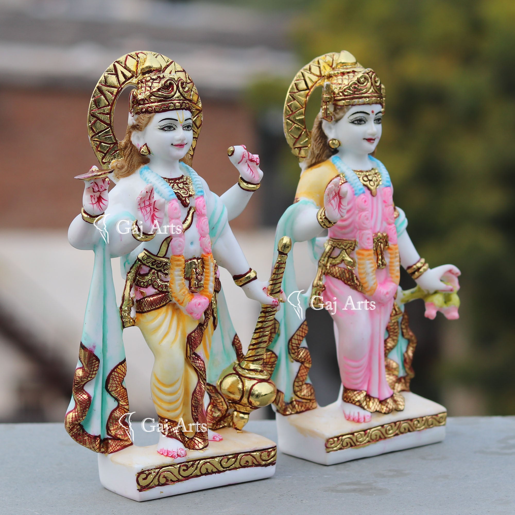 Makrana Marble Lakshmi Narayan Idol | 9 Inch
