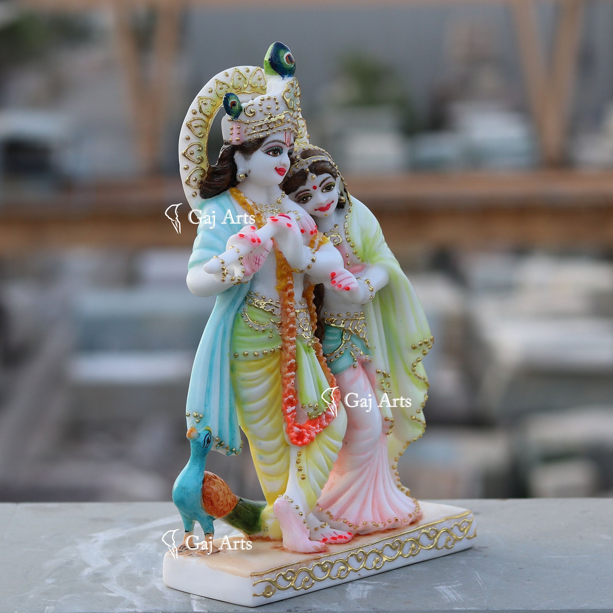 White Marble Ethiopia Radha Krishna Jodi | 12 Inch