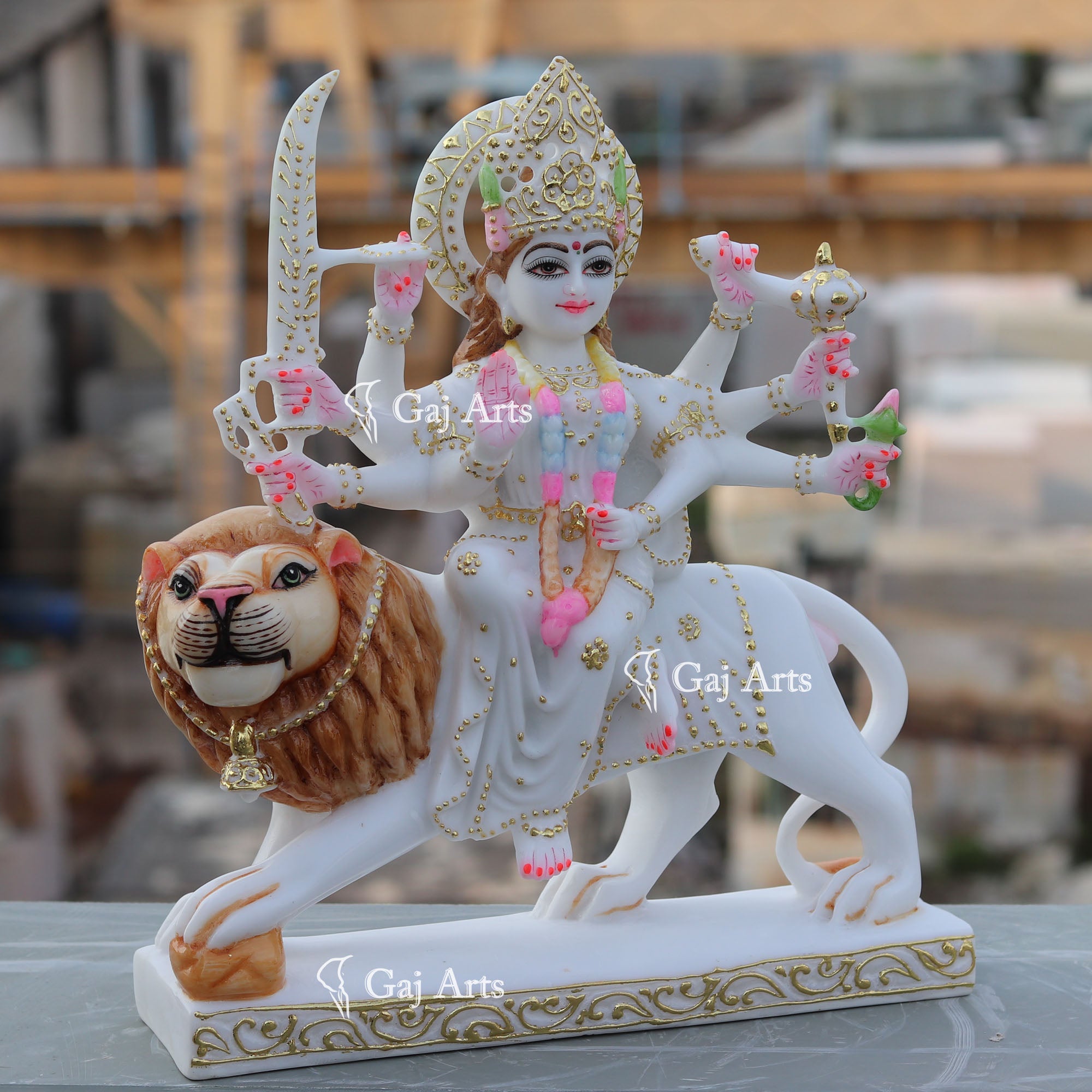 Marble Durga Maa Idol | 15 Inch