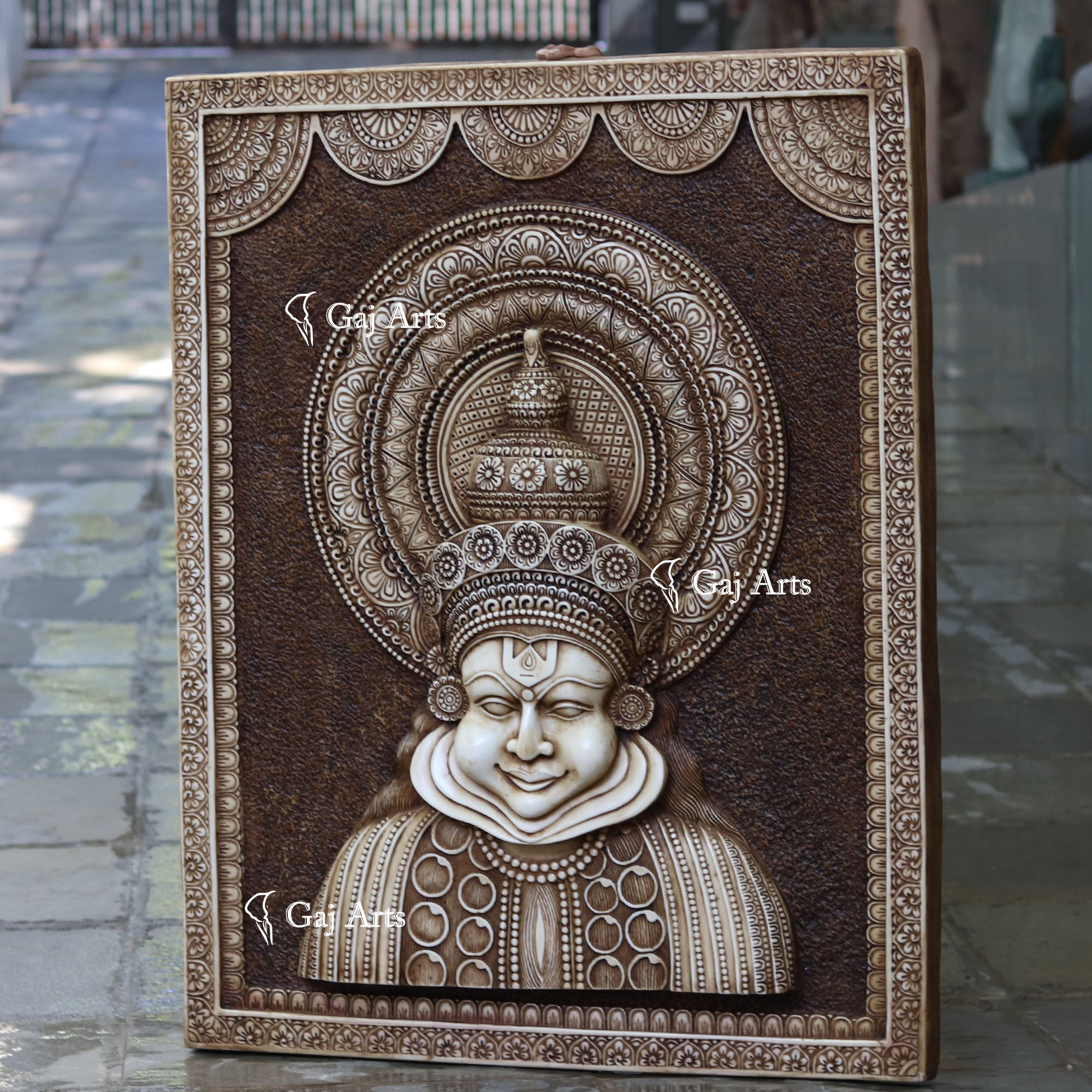 Antique Finish Kathakali Wall Panel | 48 Inch
