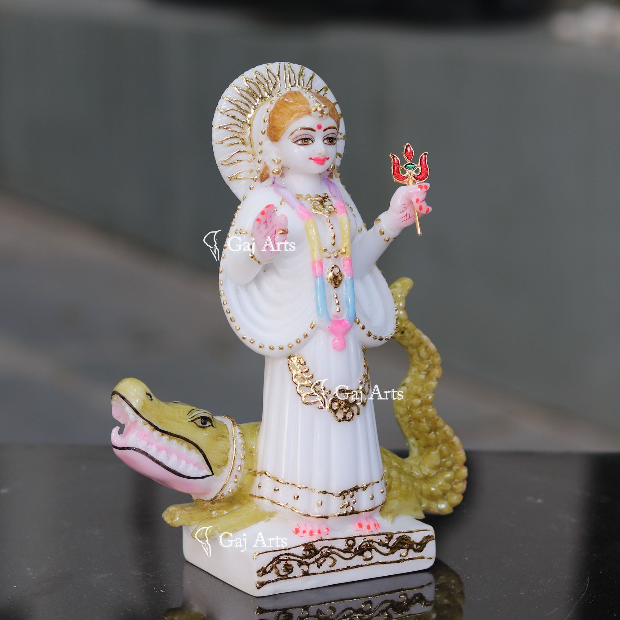 Marble Ethiopia Khodiyar Maa Idol | 9 Inch