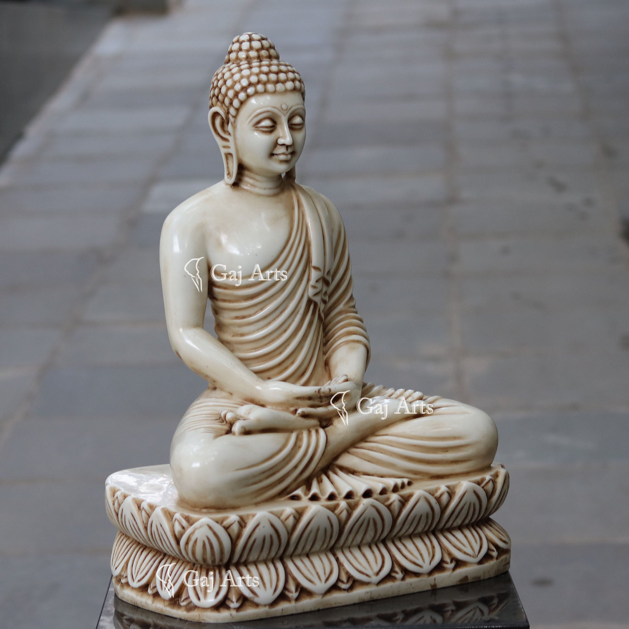 White Marble Buddha Statue | 24 Inch