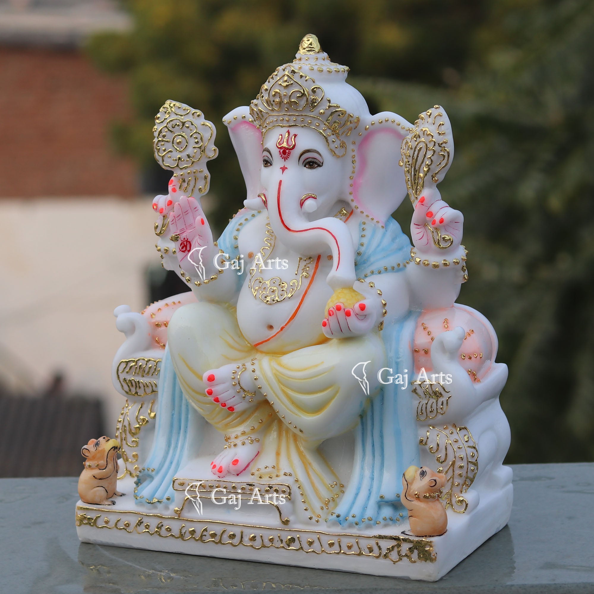 White Marble Ganesh Statue | 12 Inch