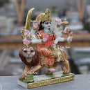 Handcrafted White Marble Durga Maa Idol | 12 Inch