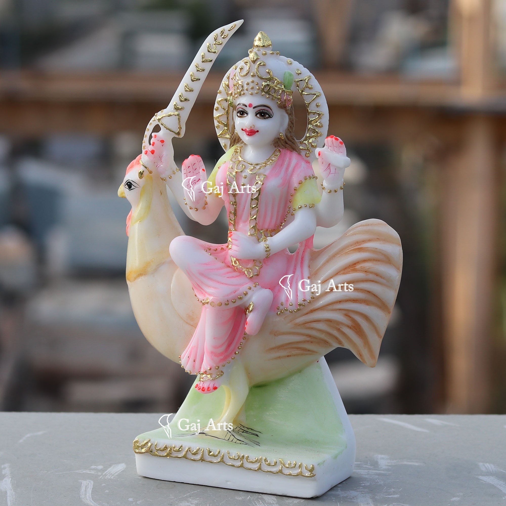 White Marble Bahu Charni Mata Idol | 9 Inch