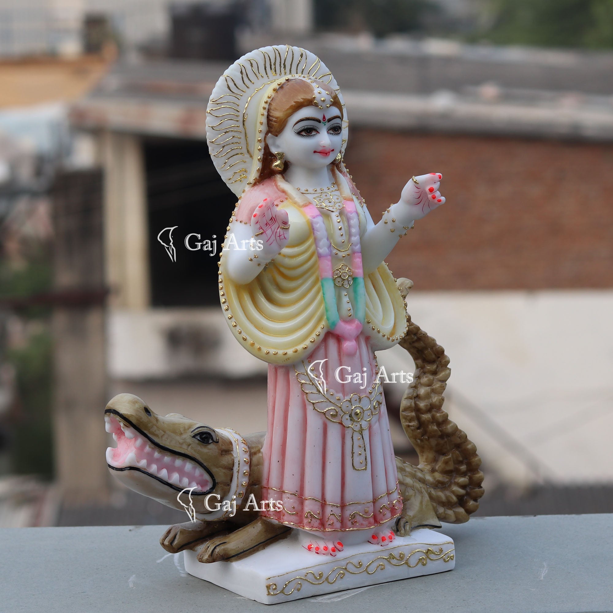 White Marble Khodiyar Maa Idol | 15 Inch